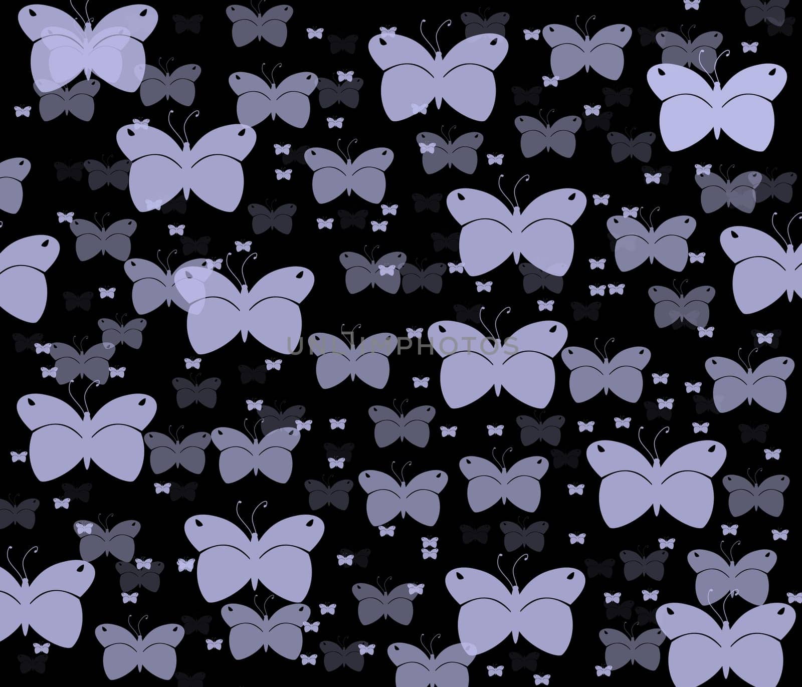 design, pattern of many small single-color butterflies