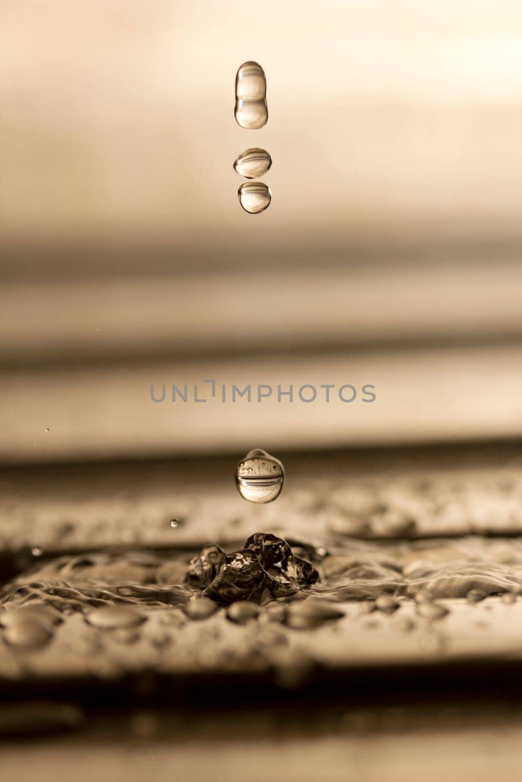 running water with drops