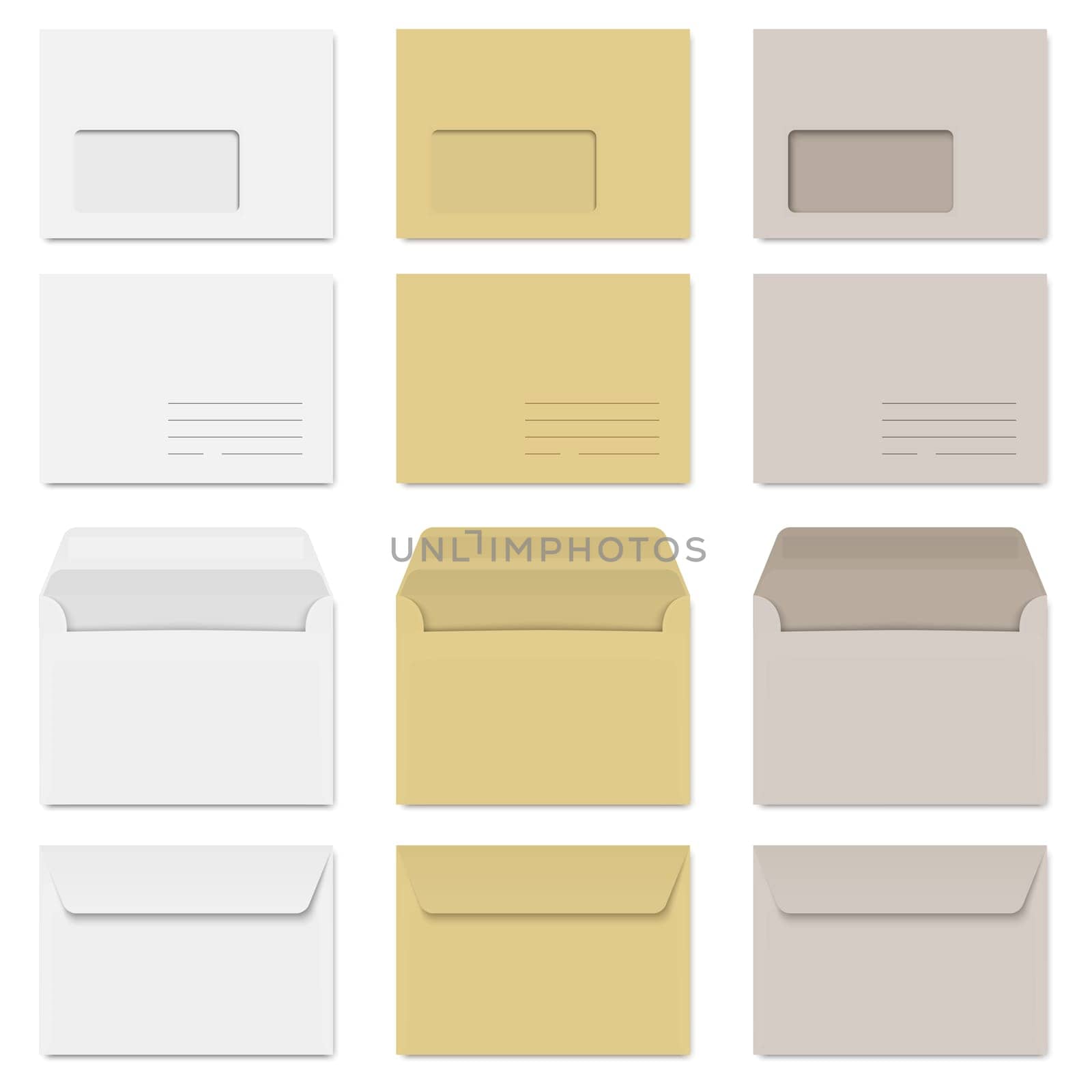 Collection - envelopes white / brown / grey