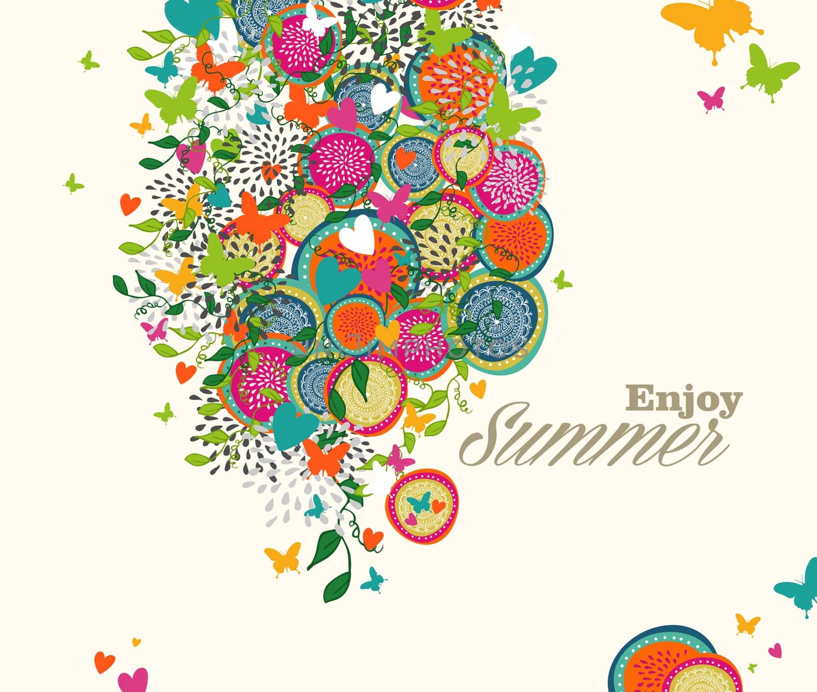 Abstract colorful background with flowers. EPS10 vector file organized in layers for easy editing.