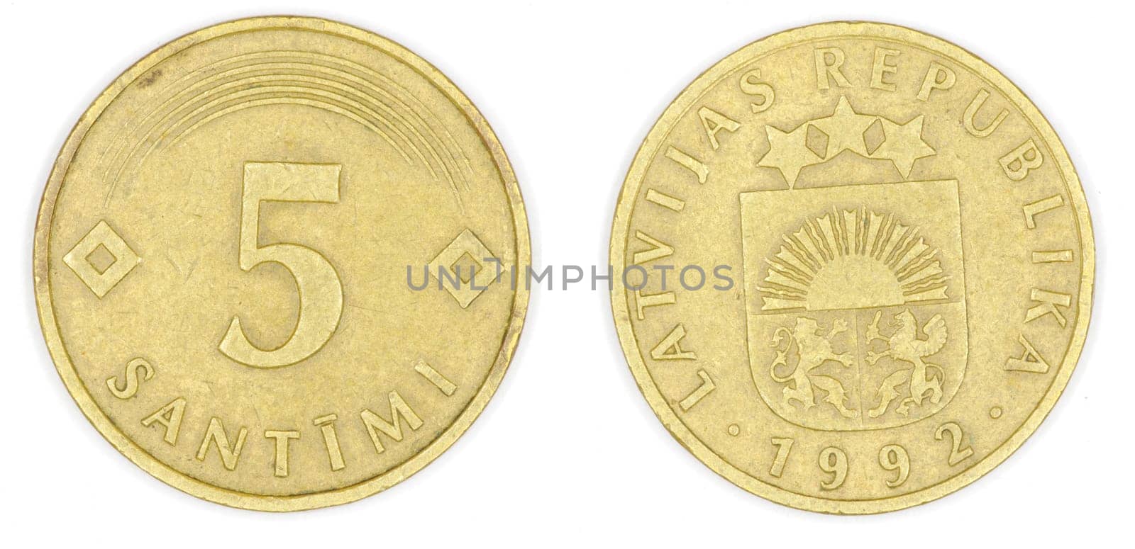 coins isolated on a white