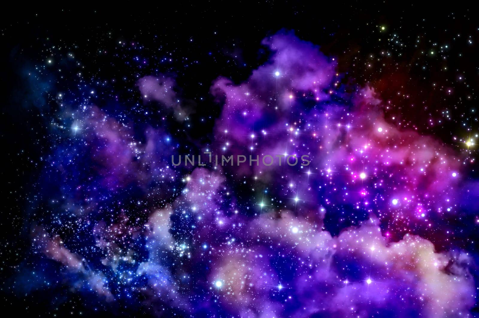 stars shine through the clouds of a new nebula