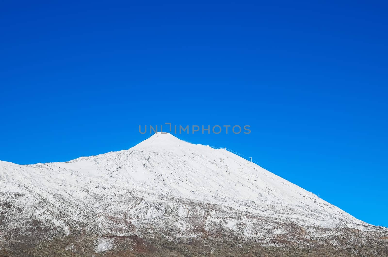 Snow Desert Landscape in Volcan Teide National Park, Tenerife, Canary Island, Spain