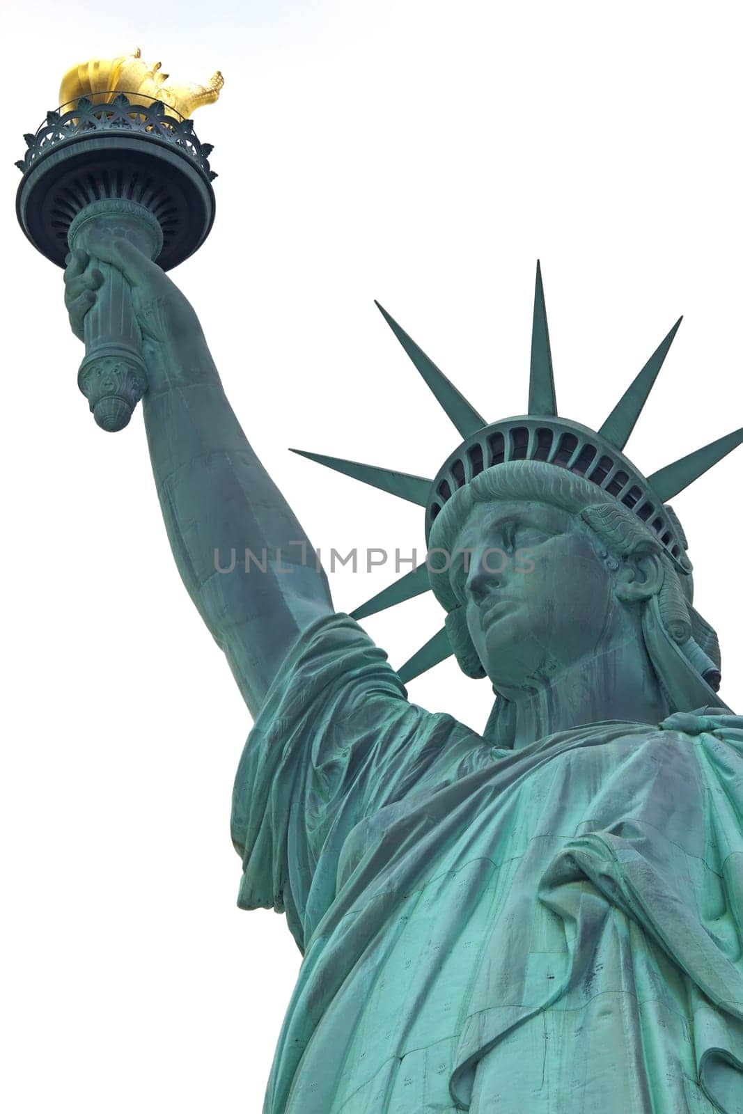 Statue of Liberty on a white background (New York City, USA)