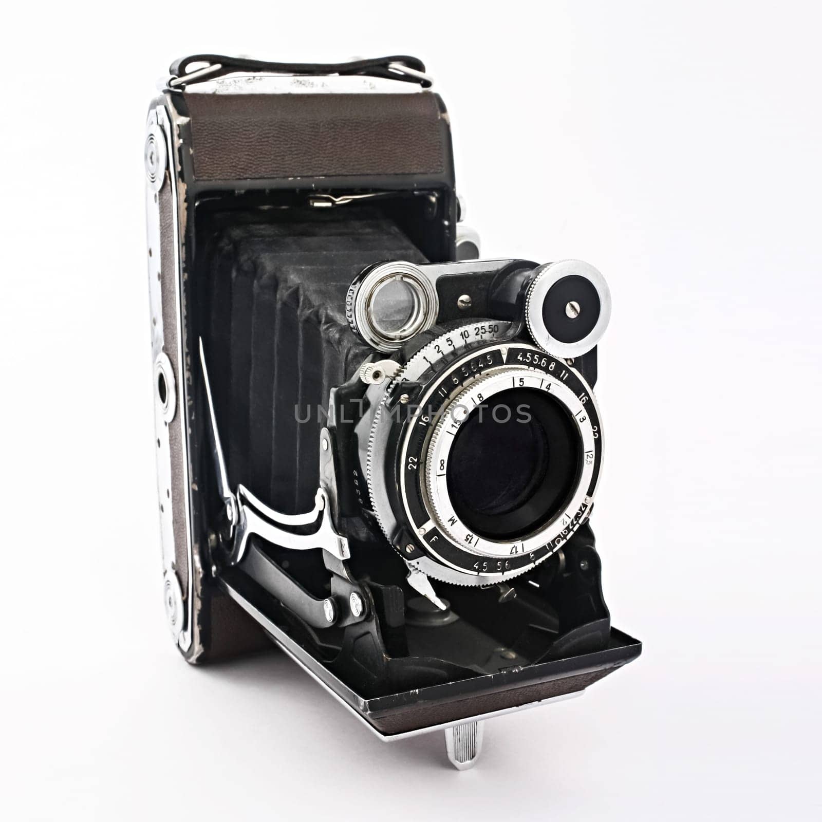 Vintage photographic film camera. Medium format 6x6 cm