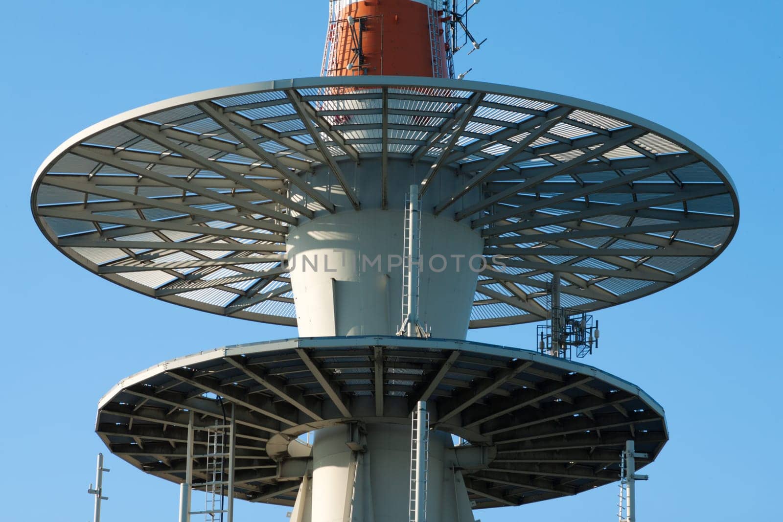 Platforms at the transmission tower on the Inselsberg in Thuringia