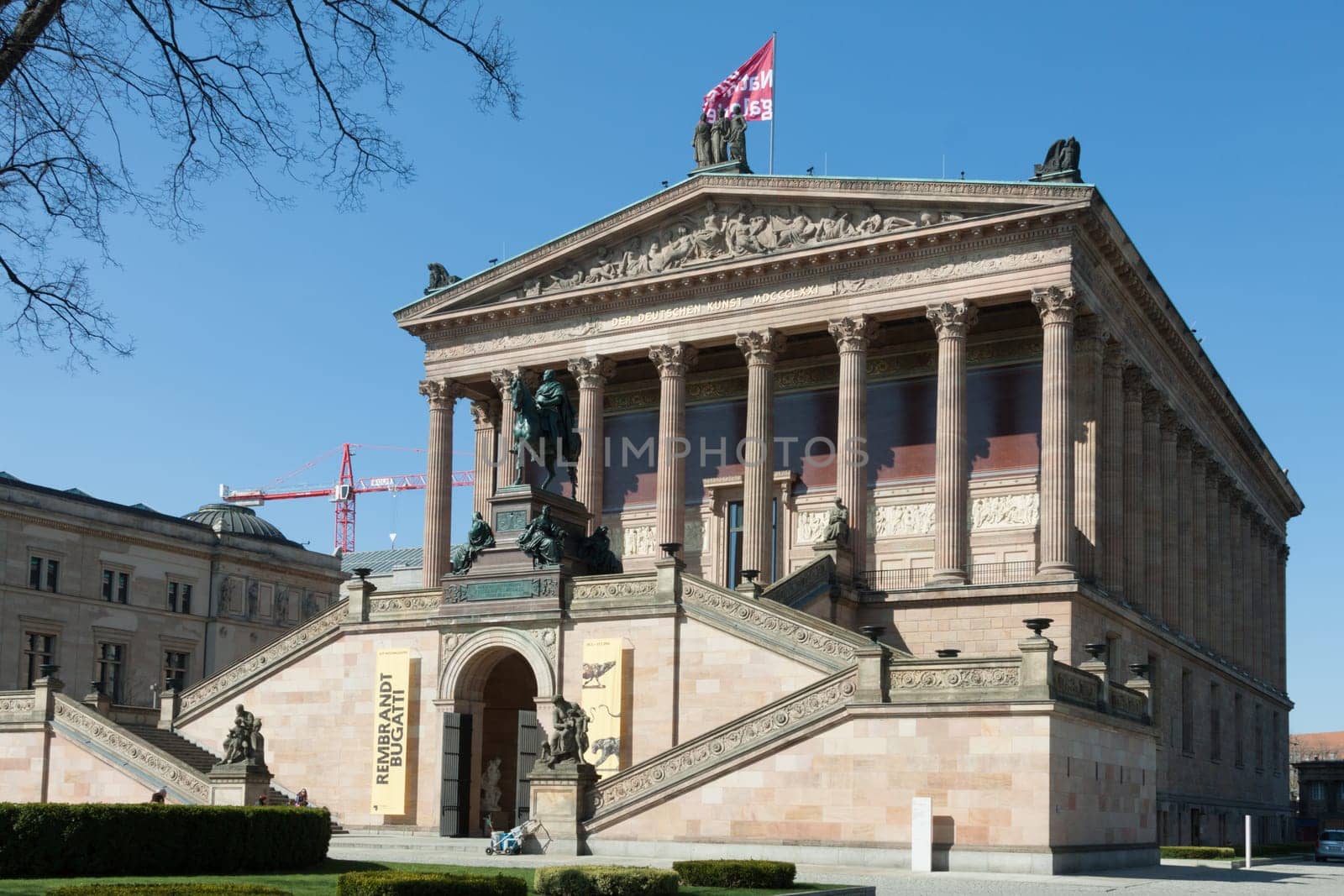 Old National Gallery in Berlin photographed sideways
