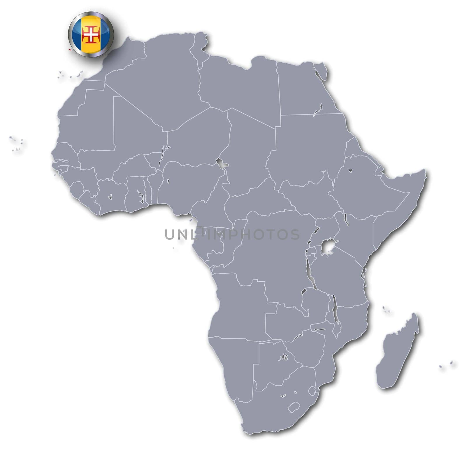 Map of Africa with Madeira