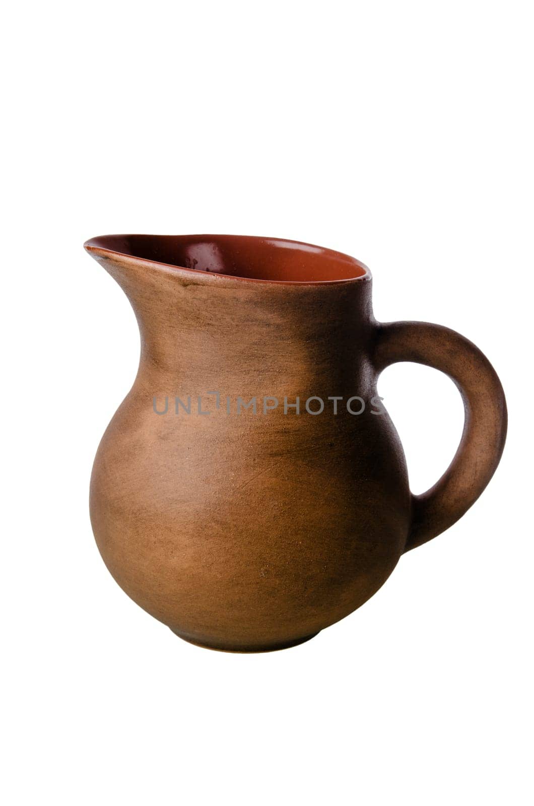 Clay jug, it is isolated on white