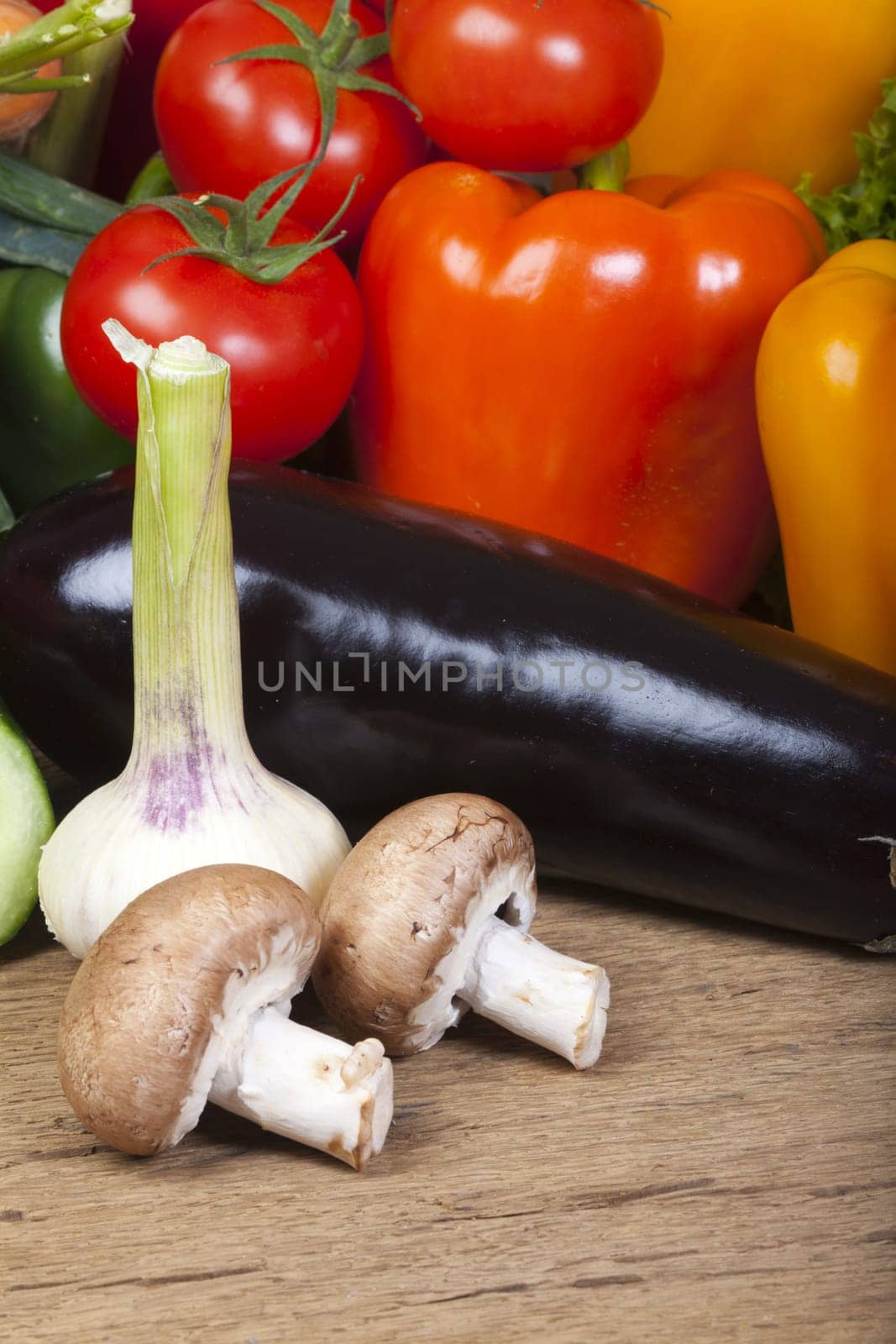 Garlic,eggplant and other vegetables
