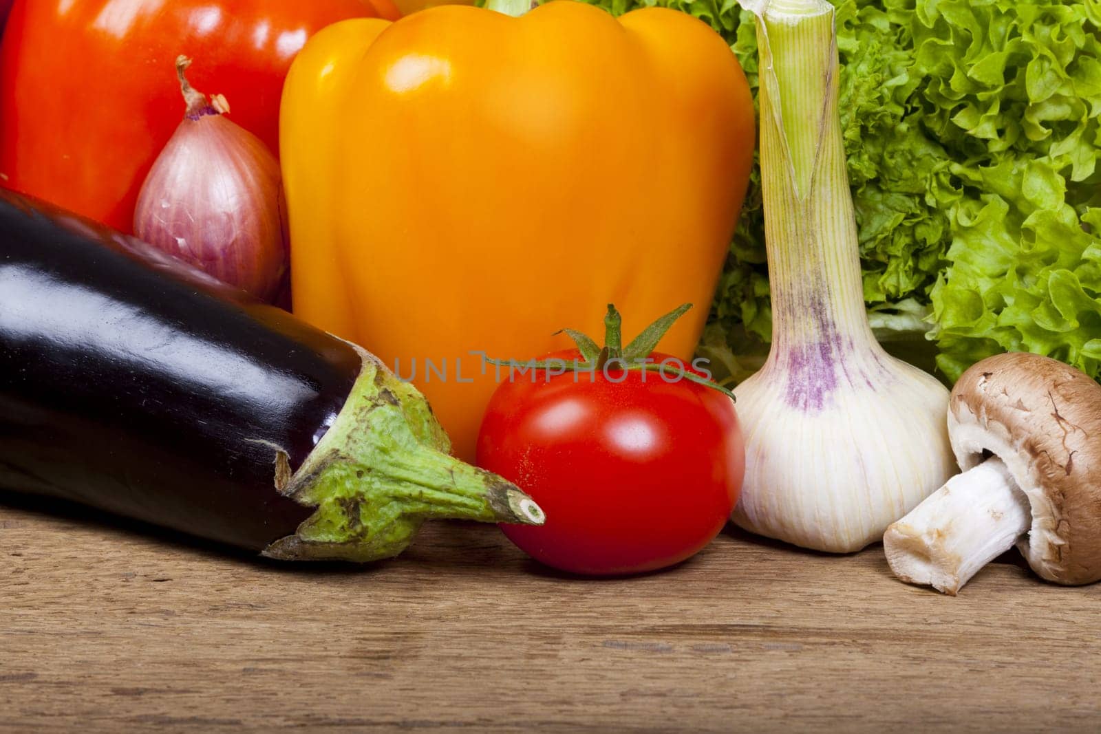 Healthy food with lots of vegetables