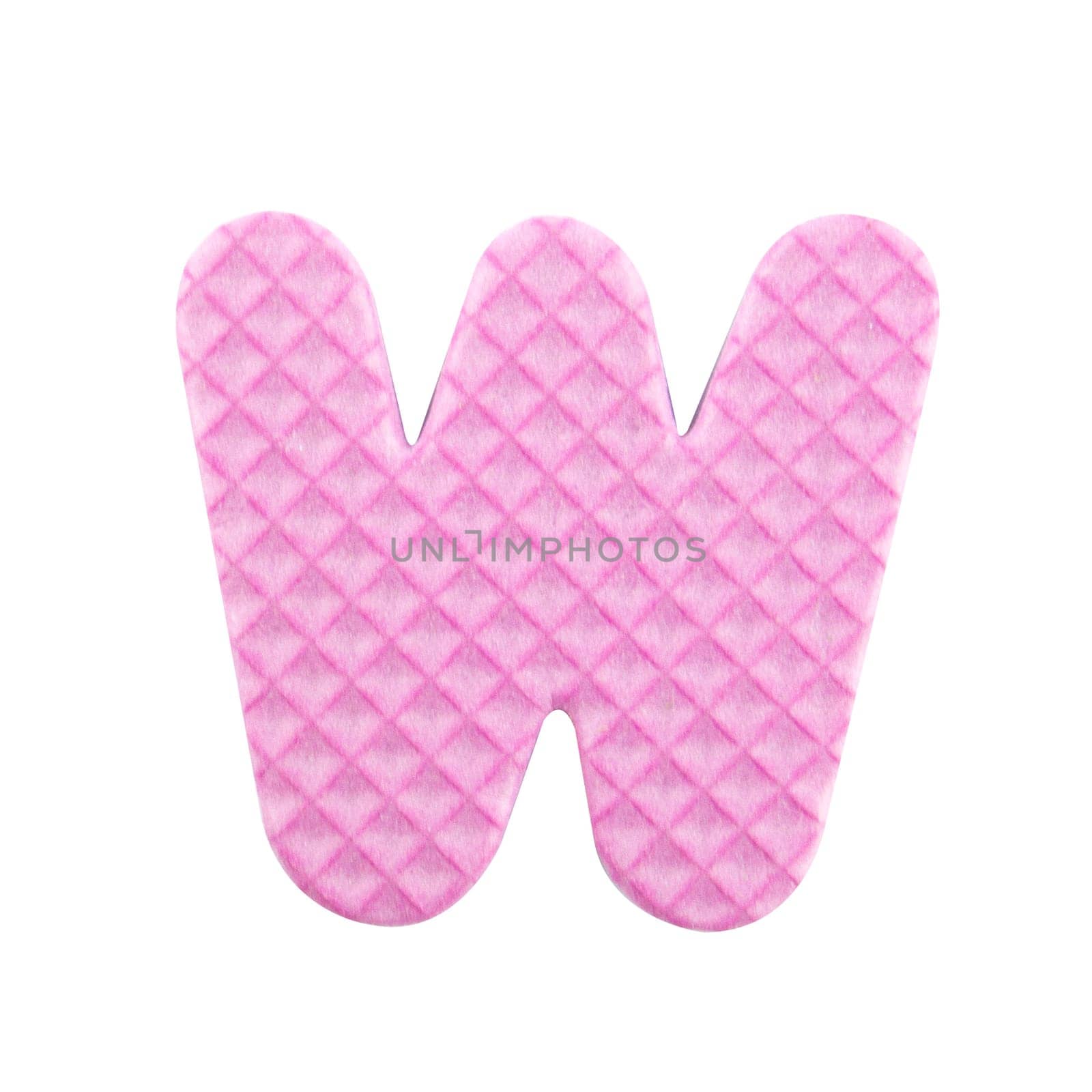 W letter, Alphabet isolated on white background , with clipping path.