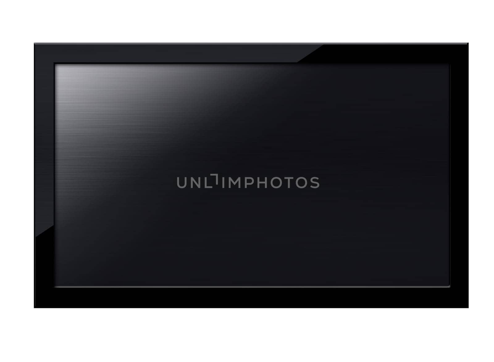 Black LCD tv screen hanging on a wall .  (with clipping work path)