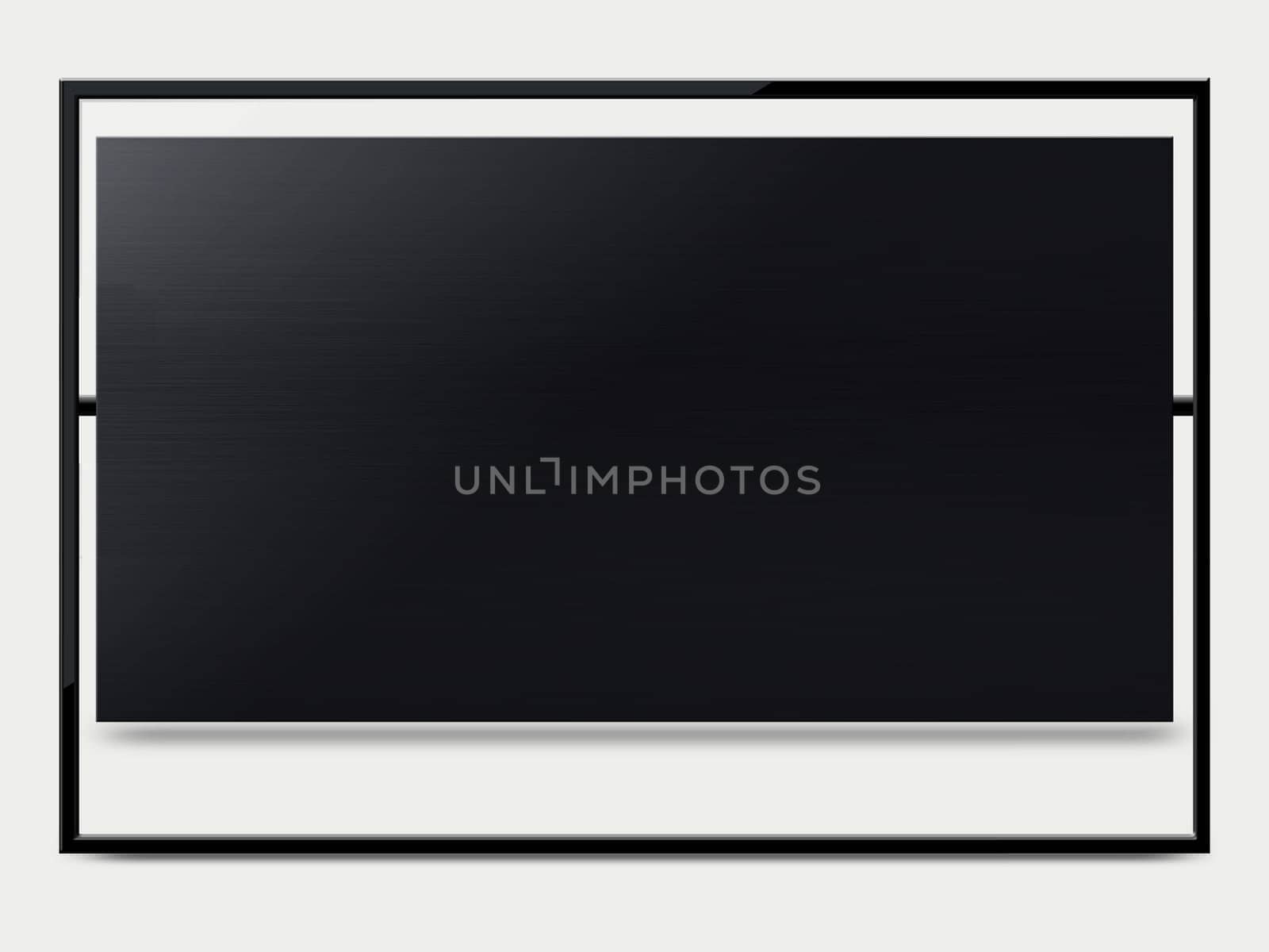 Black LCD tv screen hanging on a wall .  (with clipping work path)