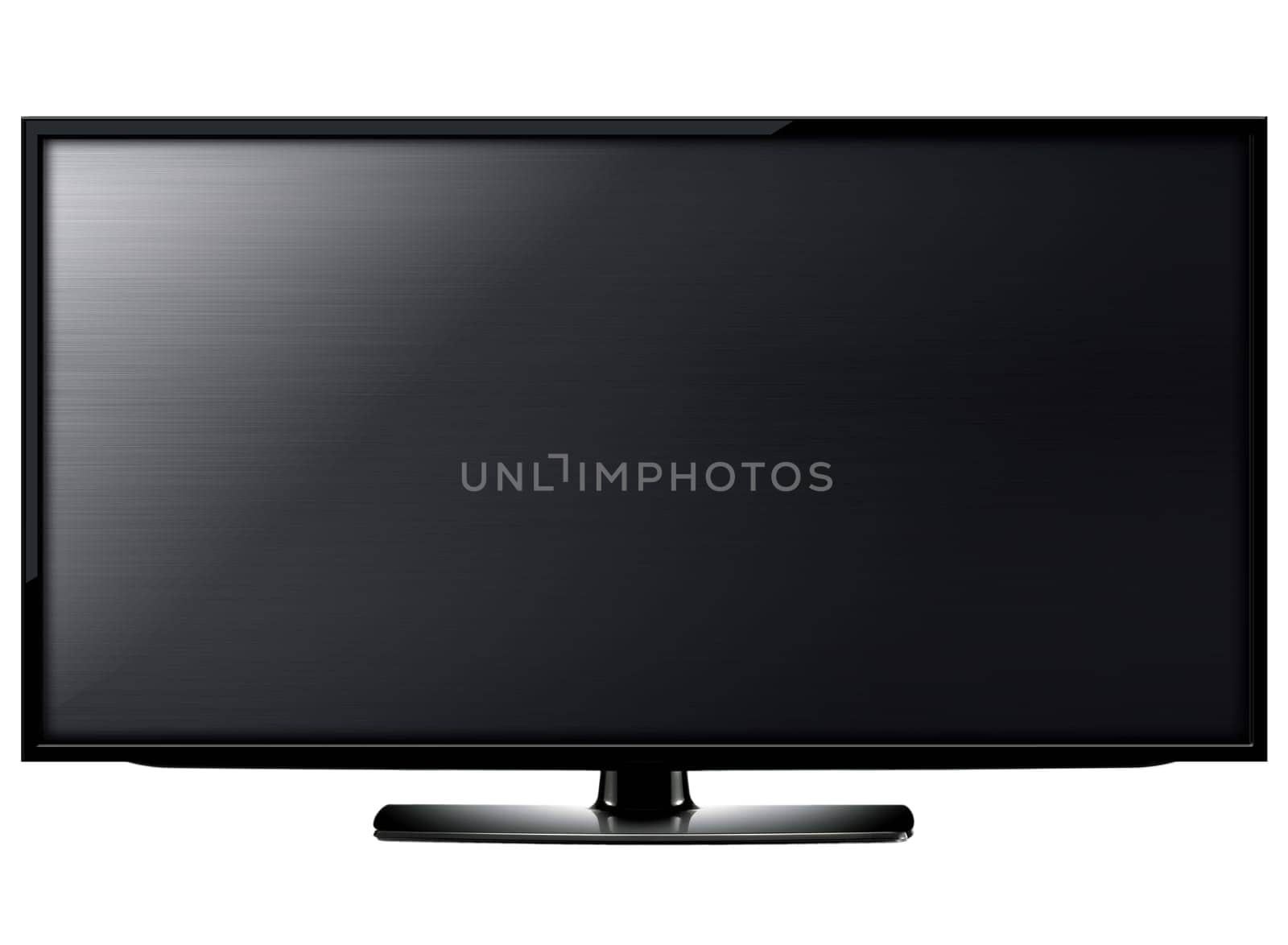 Black LCD tv screen hanging on a wall .  (with clipping work path)
