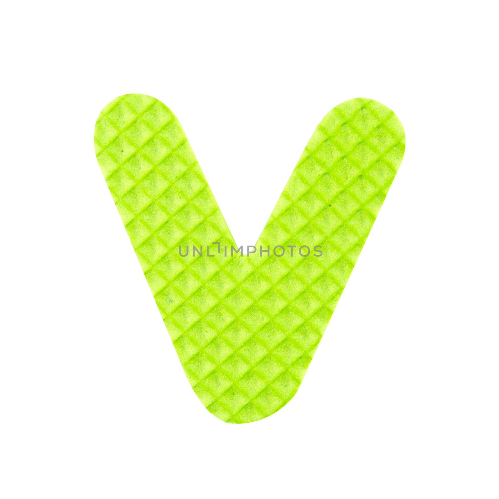 V  letter, Alphabet isolated on white background , with clipping path.