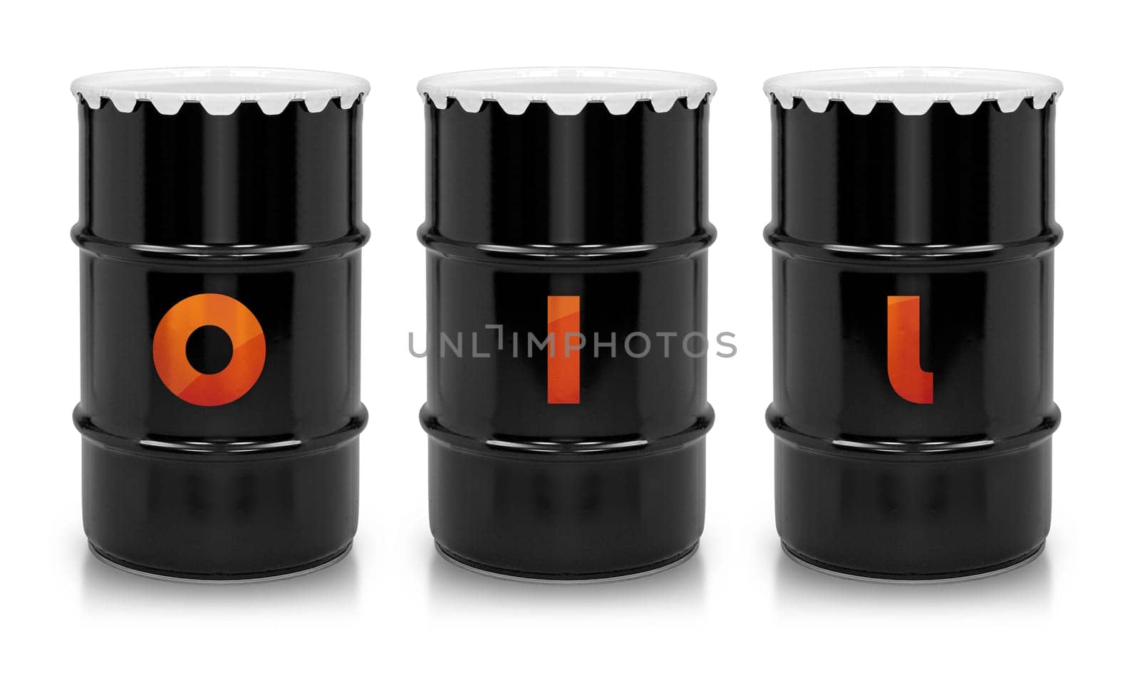 Oil and Petroleum Barrels on white isolated background.  (with clipping work path)