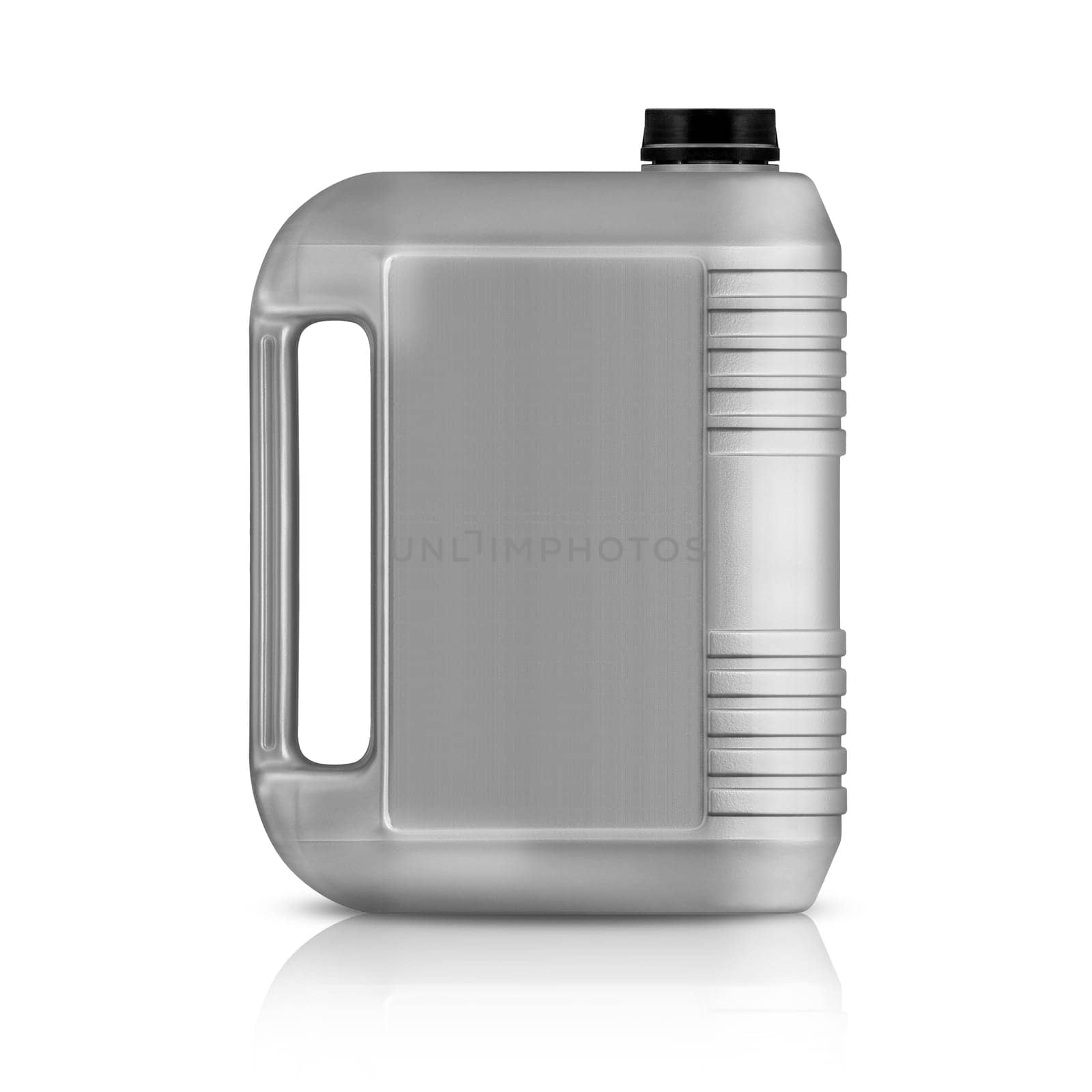 Gray plastic gallon, jerry can  isolated on a white background.  (with clipping work path)