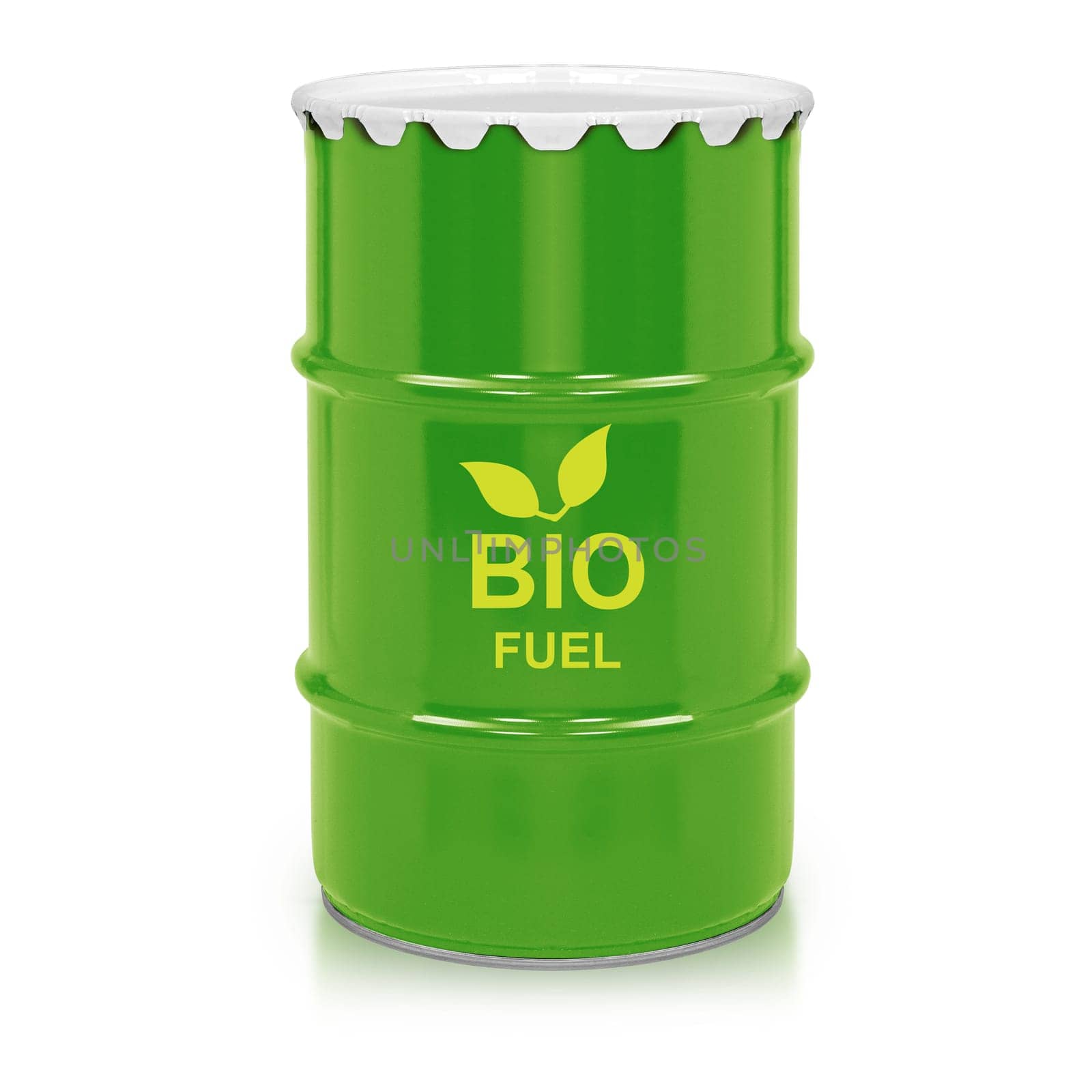 Green barrel of bio fuel, environment conceptual design. (with clipping work path)