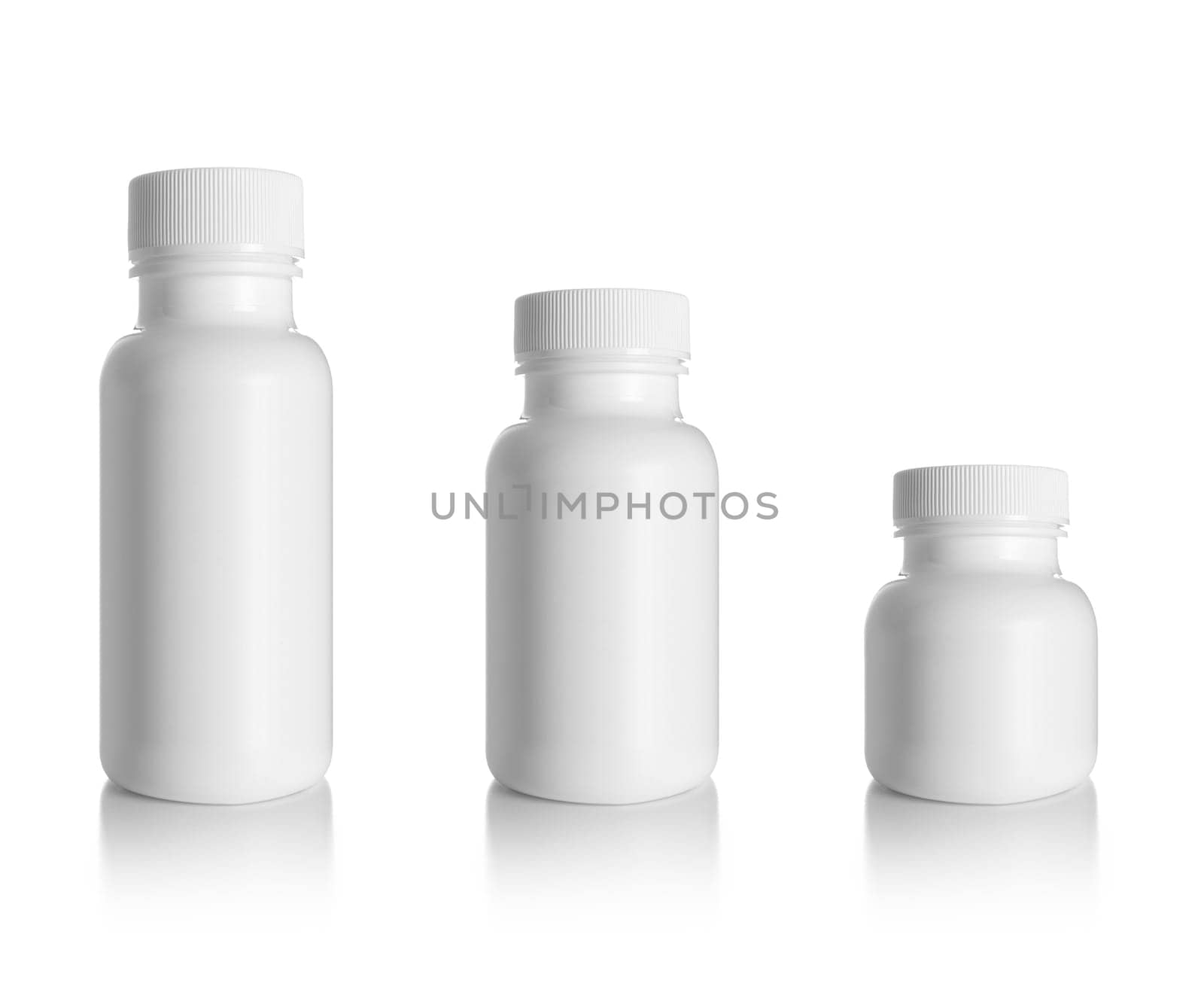 Blank medicine bottle isolated on white background, (clipping work path included).