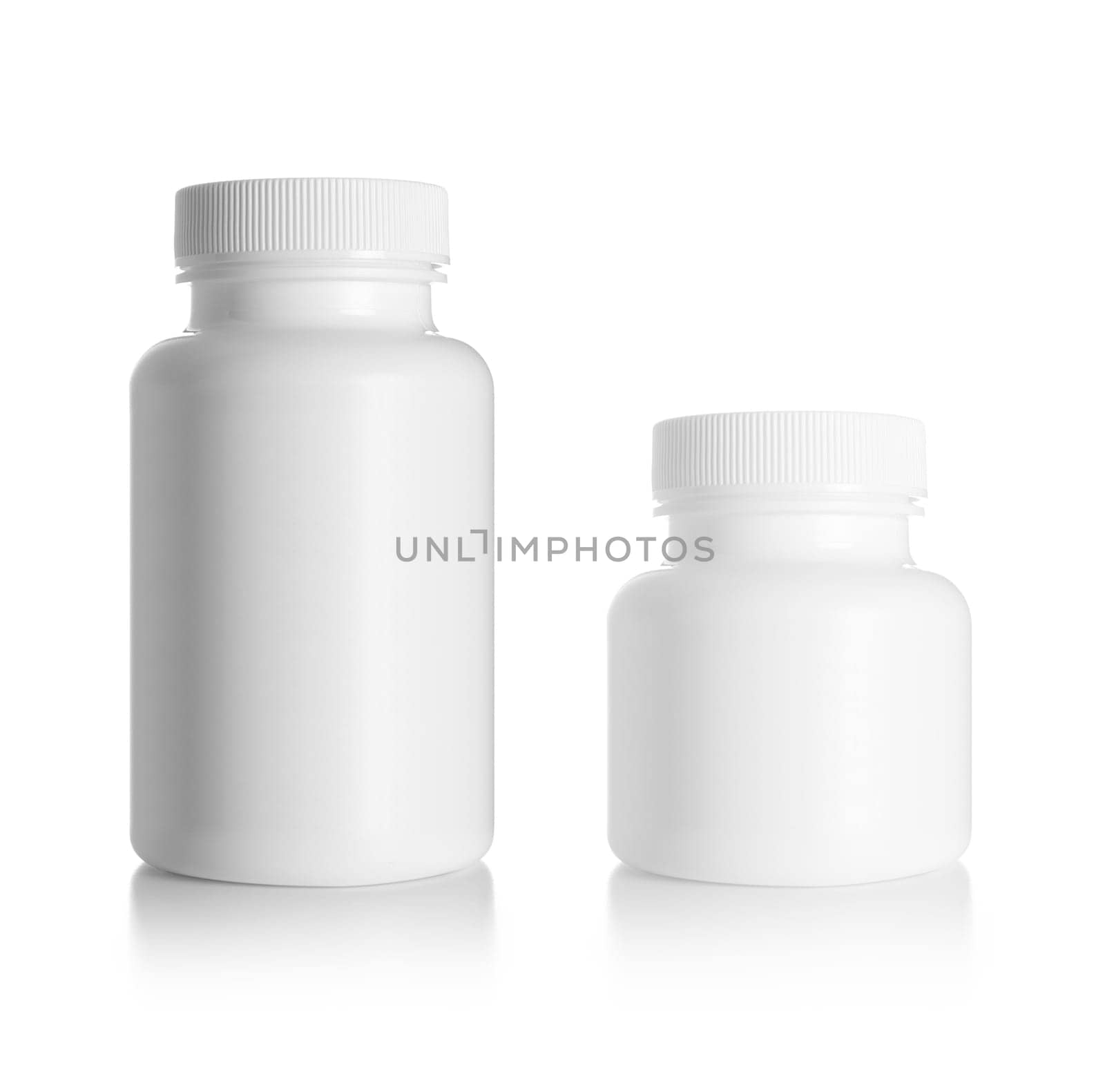 Blank medicine bottle isolated on white background, (clipping work path included).