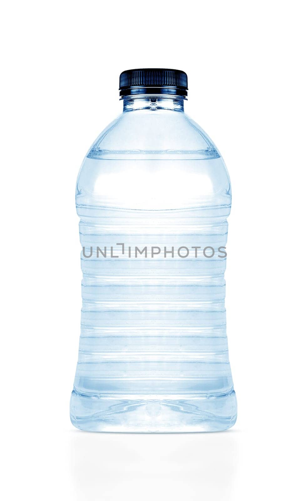 Plastic water bottle isolated on white background, (clipping work path included).
