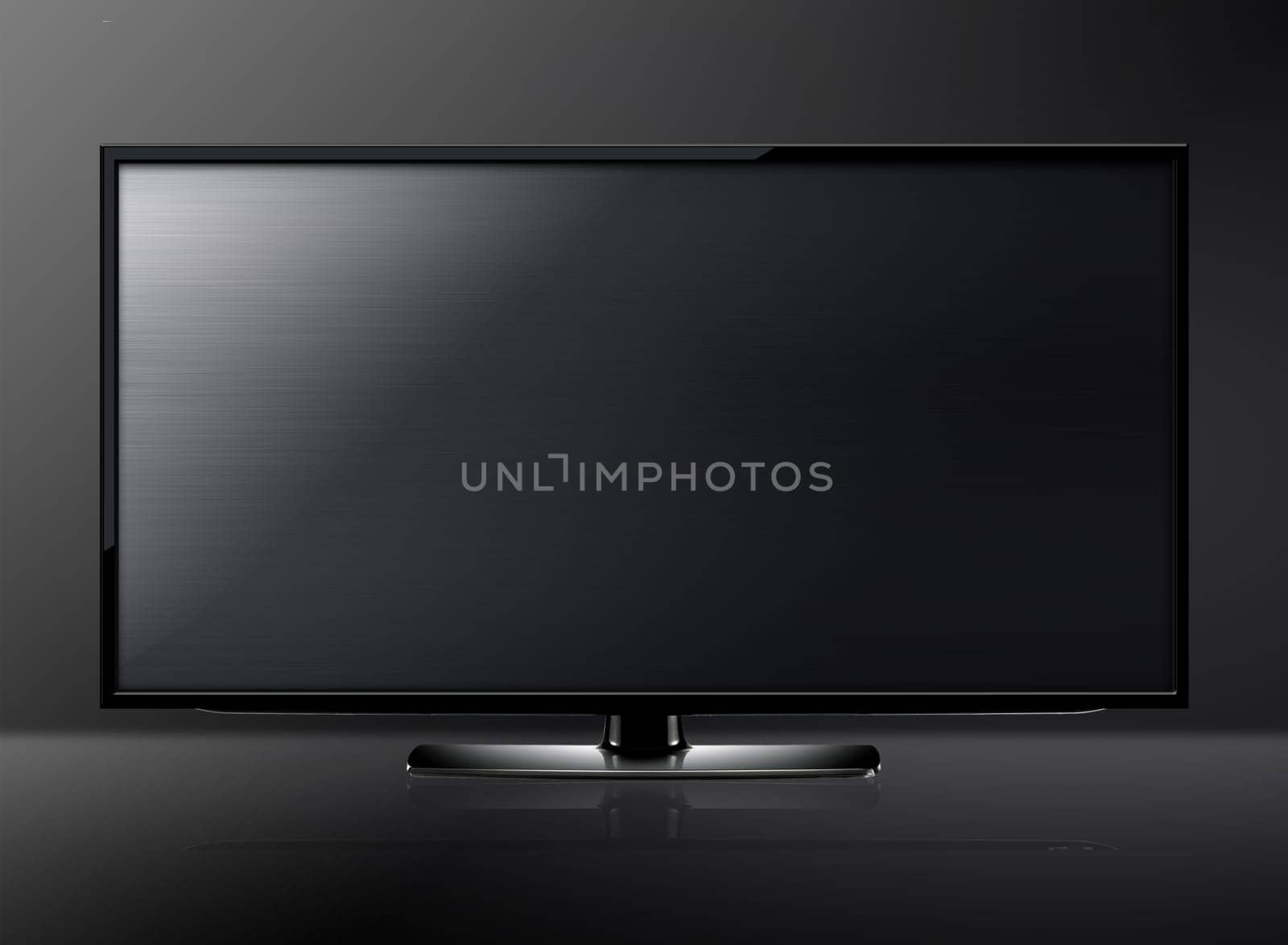 Black LCD tv screen hanging on a wall .  (with clipping work path)