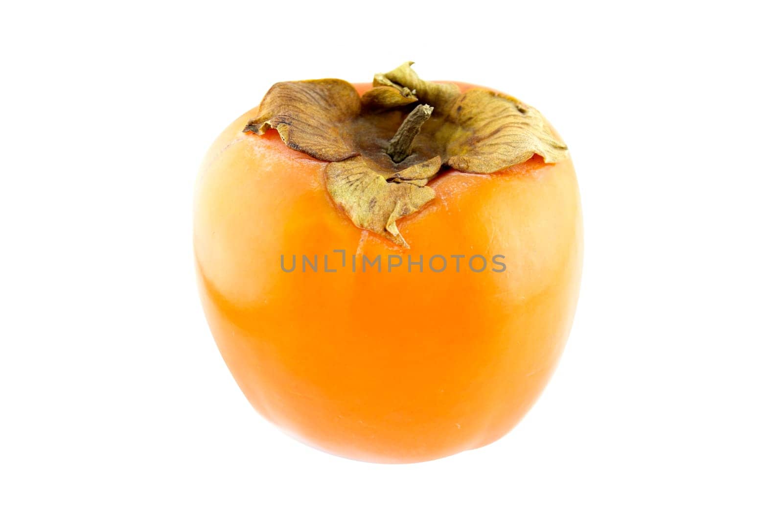 persimmon fruit isolated on white background, (clipping work path included).
