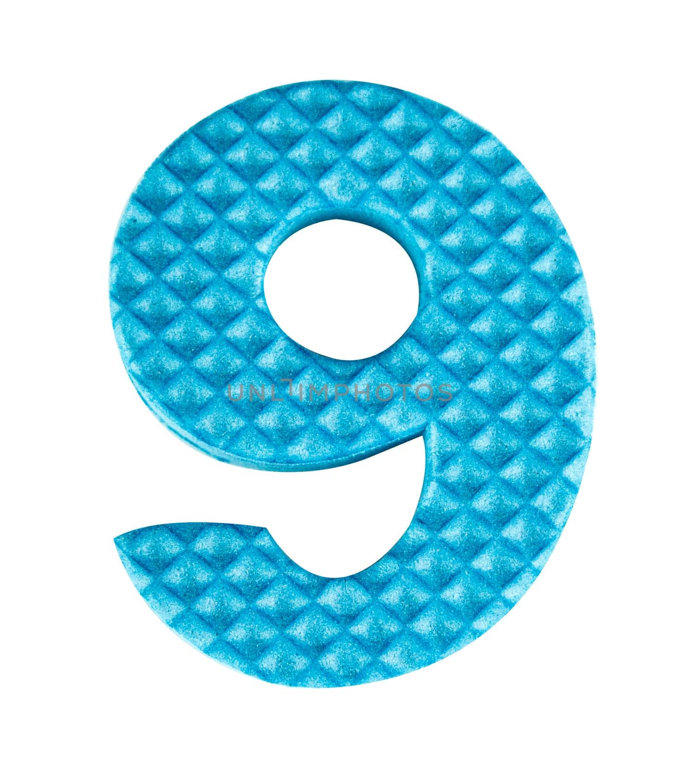 Number nine, Alphabet isolated on white background , with clipping path.