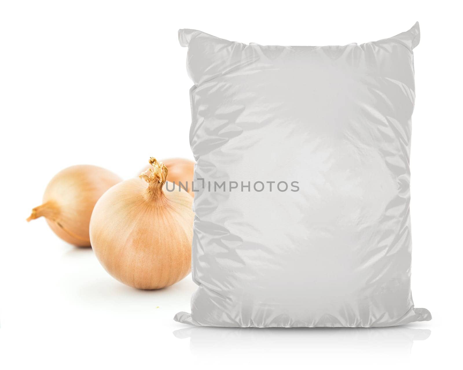 White Blank Foil Food Bag Packaging For Pepper, Spices, Sachet, Chips. Plastic Pack Template Ready For Your Design. (with clipping work path)