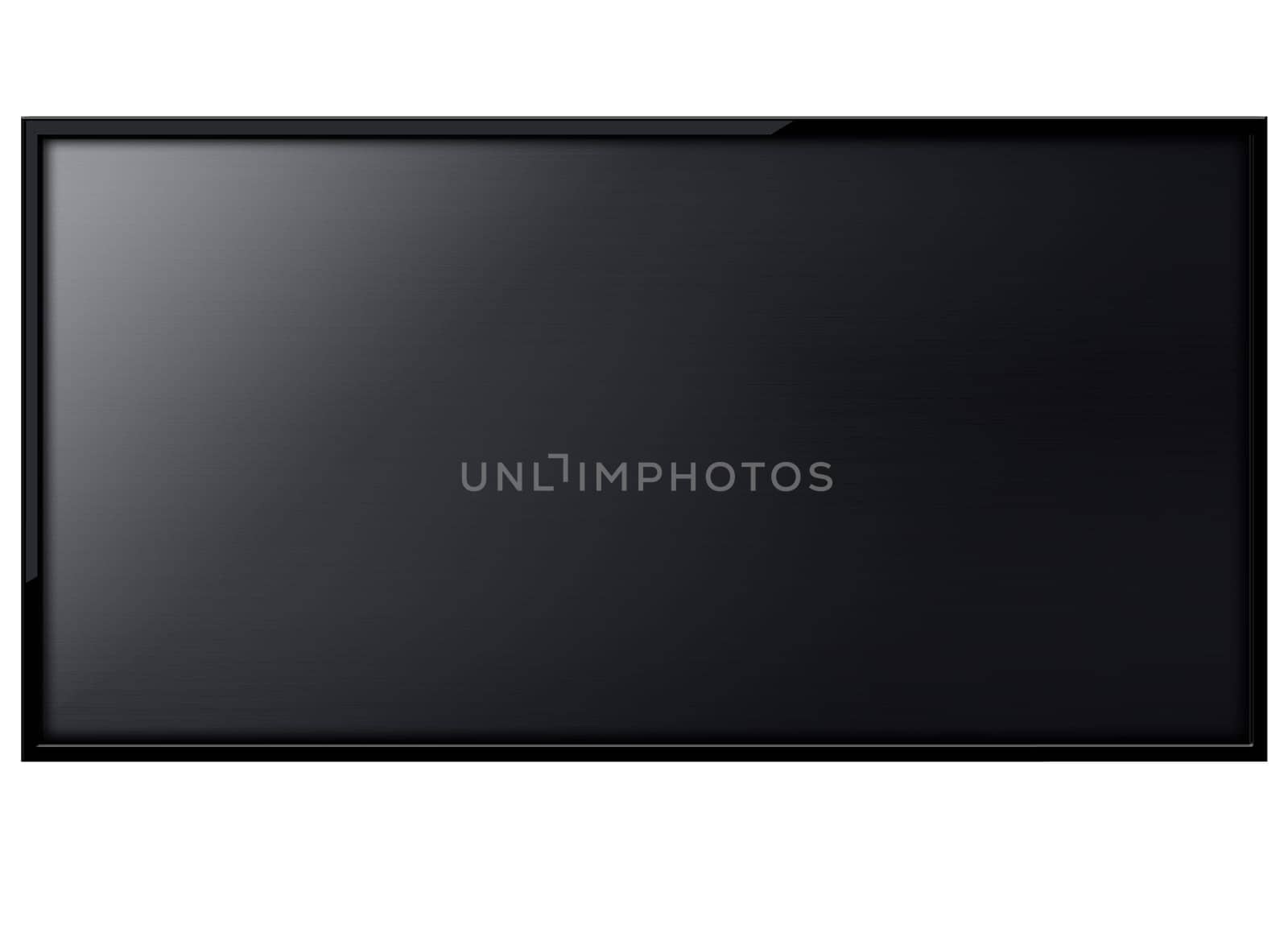 Black LCD tv screen hanging on a wall .  (with clipping work path)