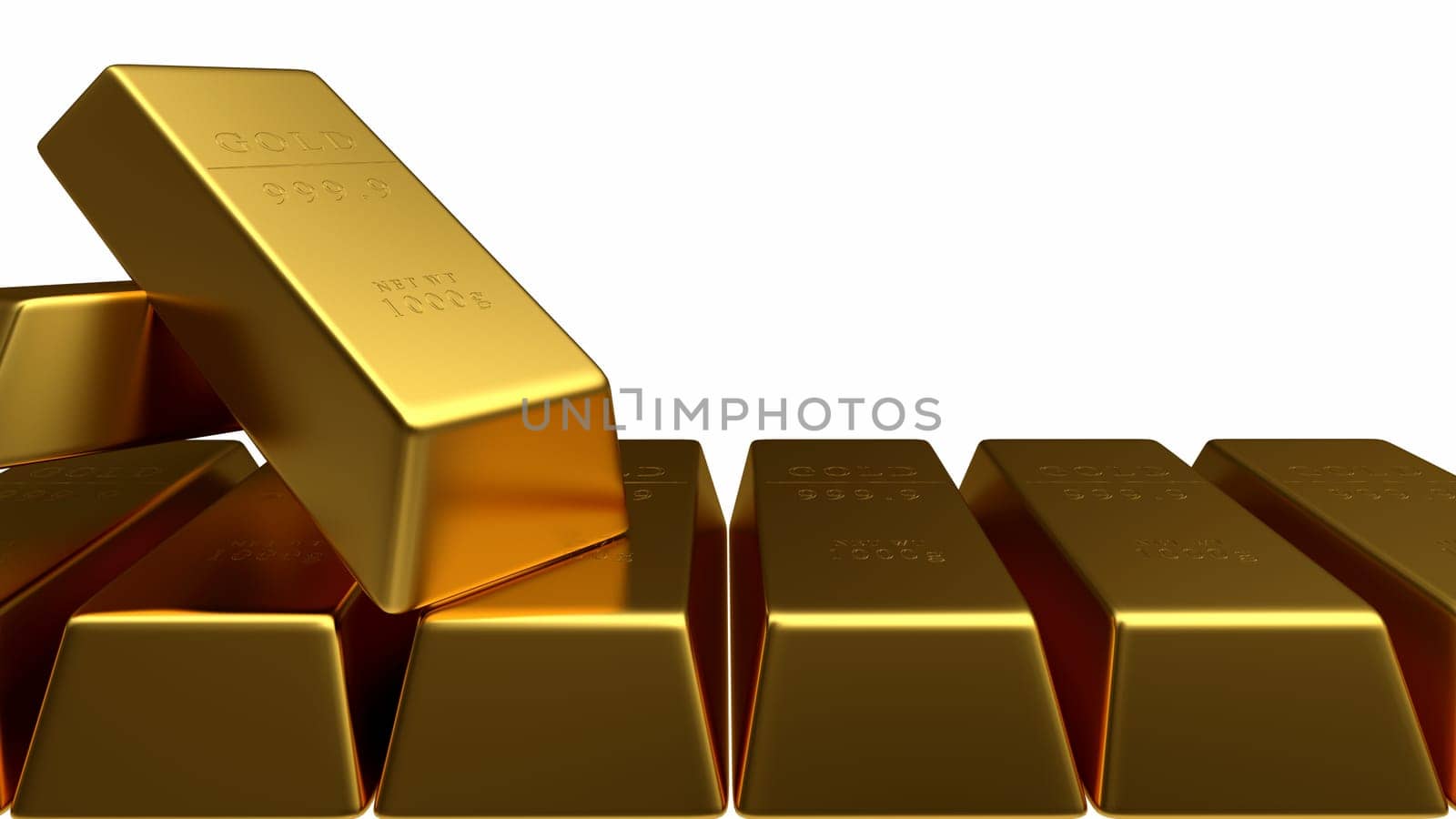 Set of gold bars isolated for adv or others purpose use