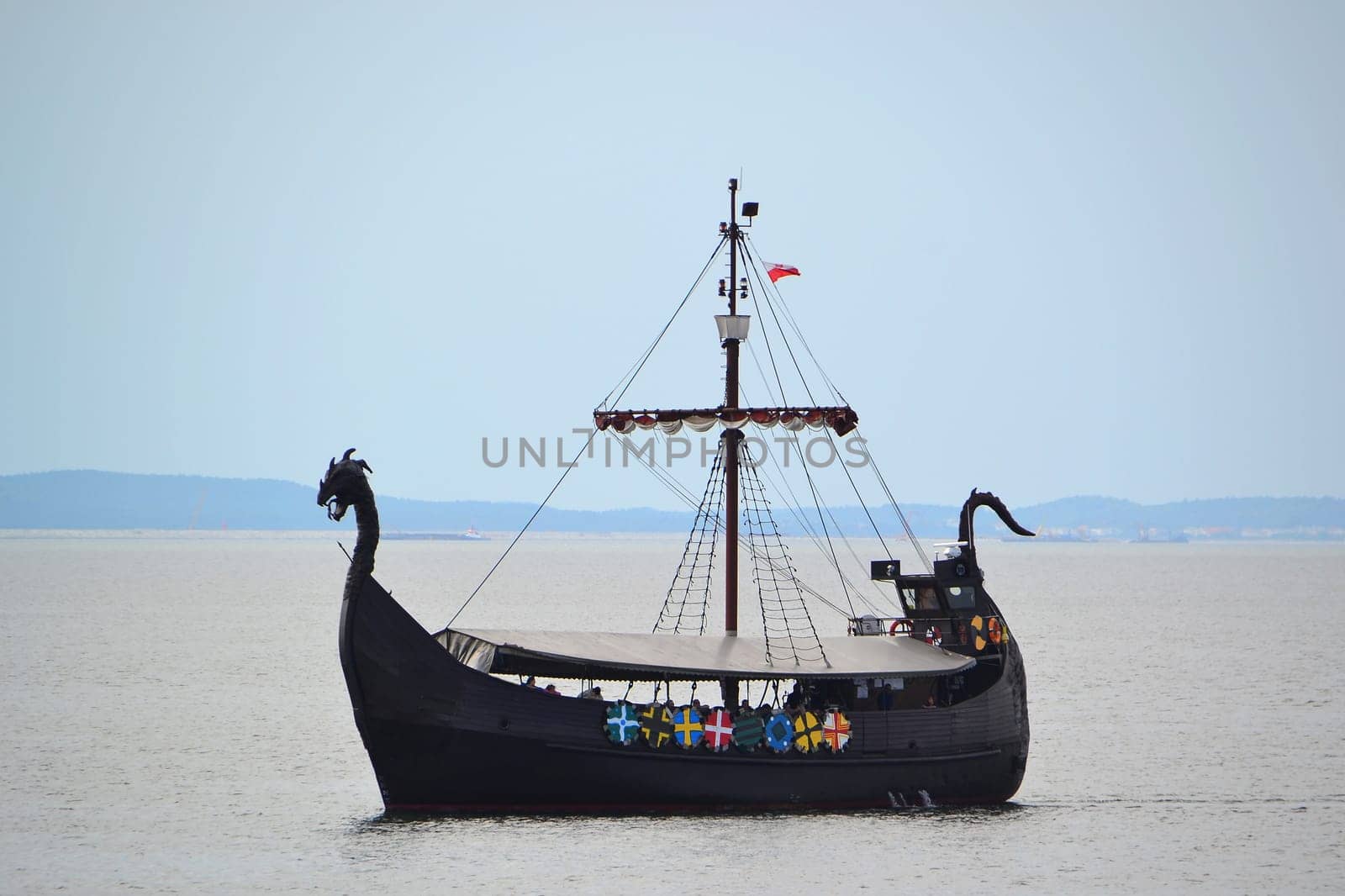 Excursion boat on the Polish Baltic Sea coast