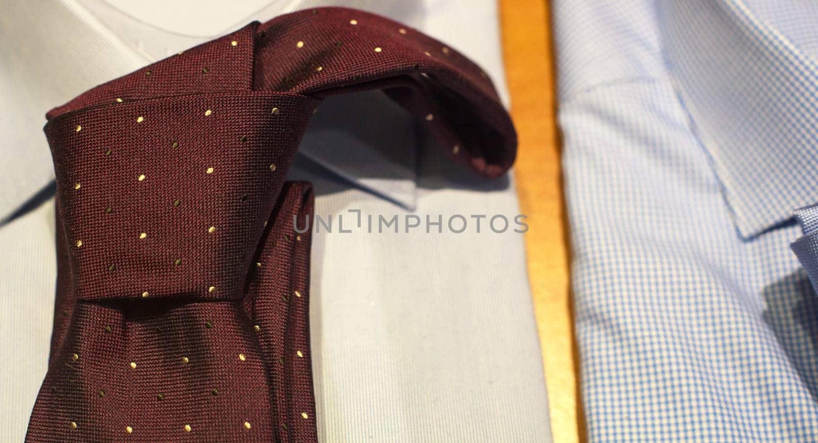 Close up of elegant necktie and shirt