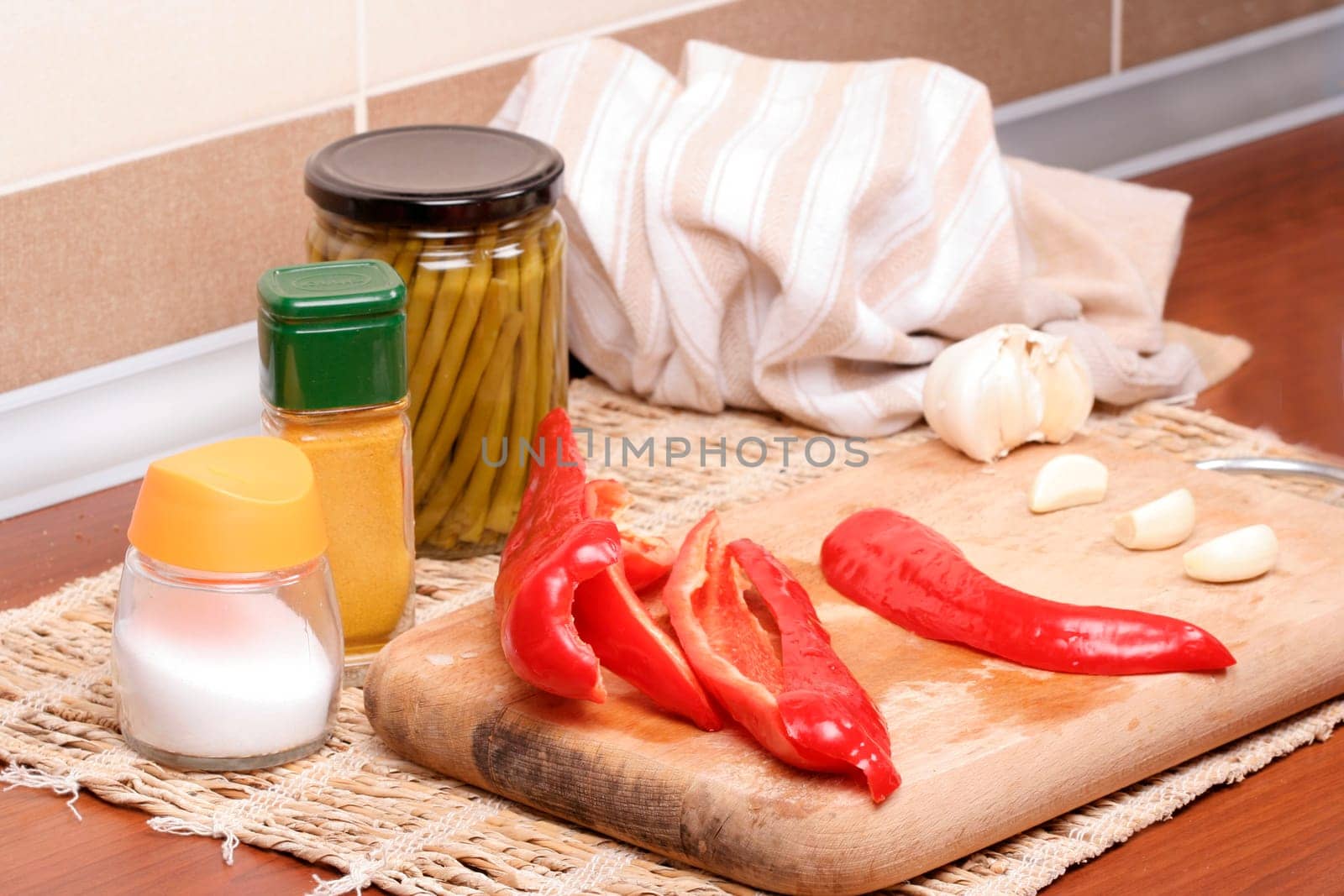Vegetables cutted in small pieces.