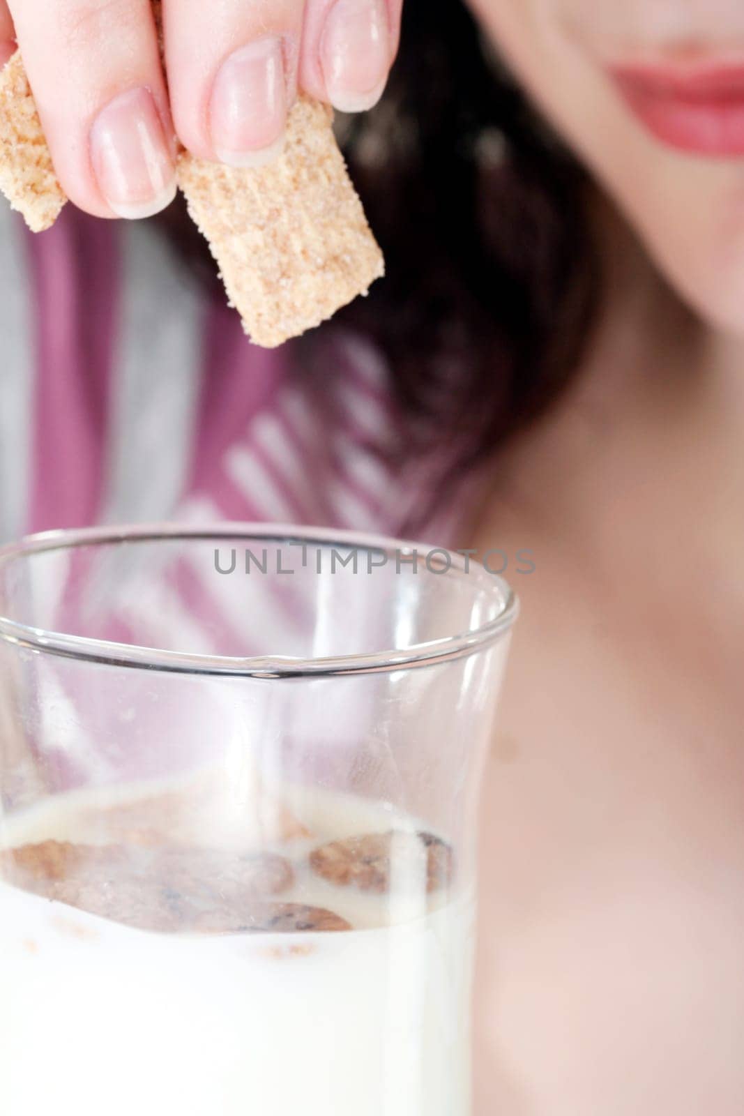 Teenage drinks milk