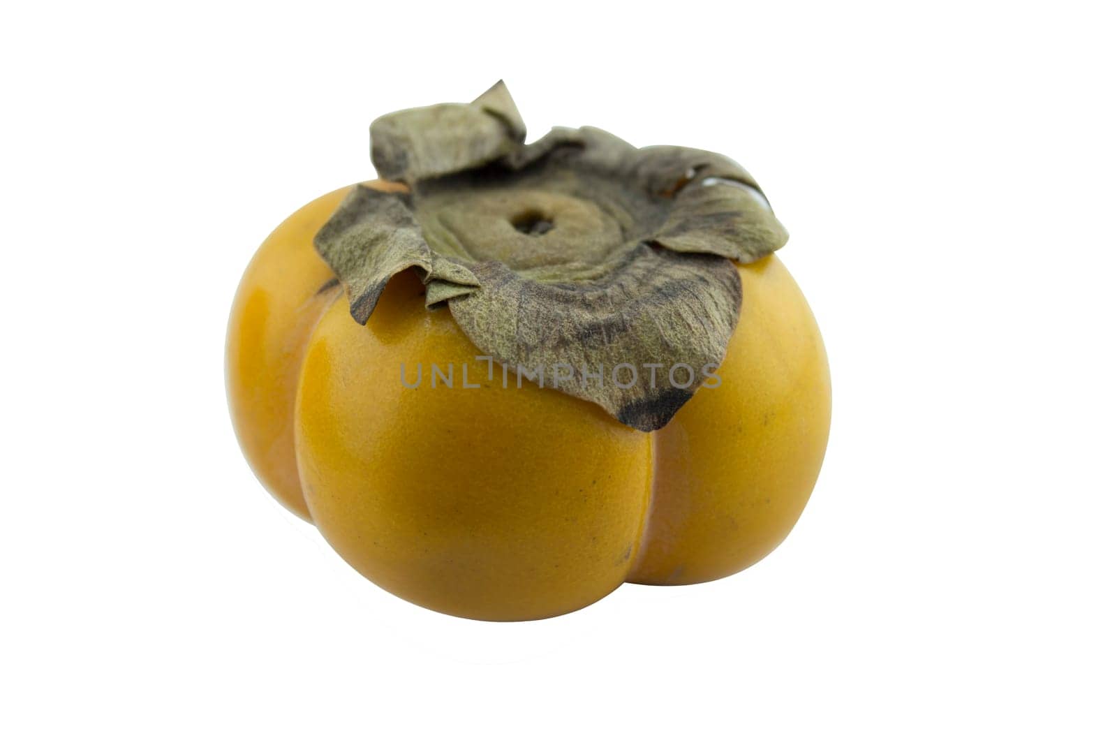 persimmon fruit isolated on white background, (clipping work path included).