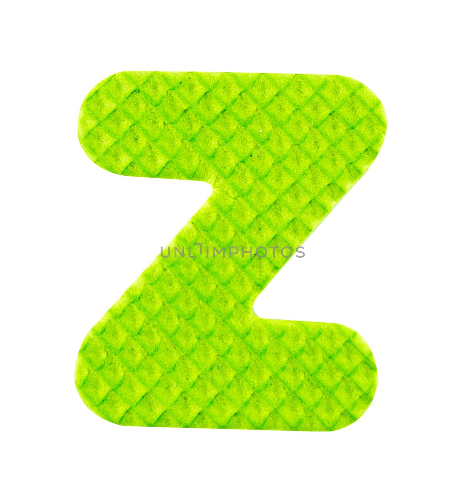 Z letter, Alphabet isolated on white background , with clipping path.