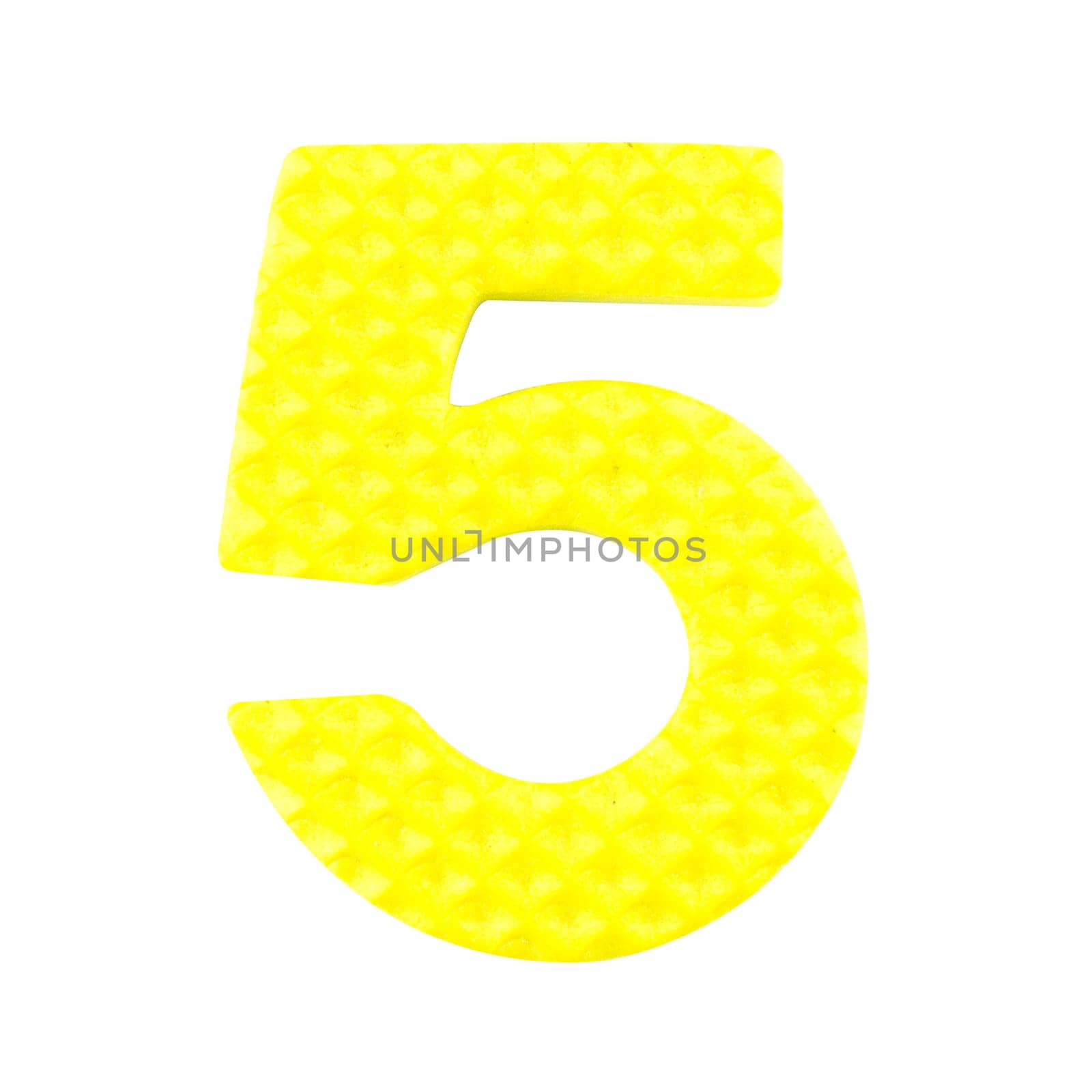 Number five, Alphabet isolated on white background , with clipping path.