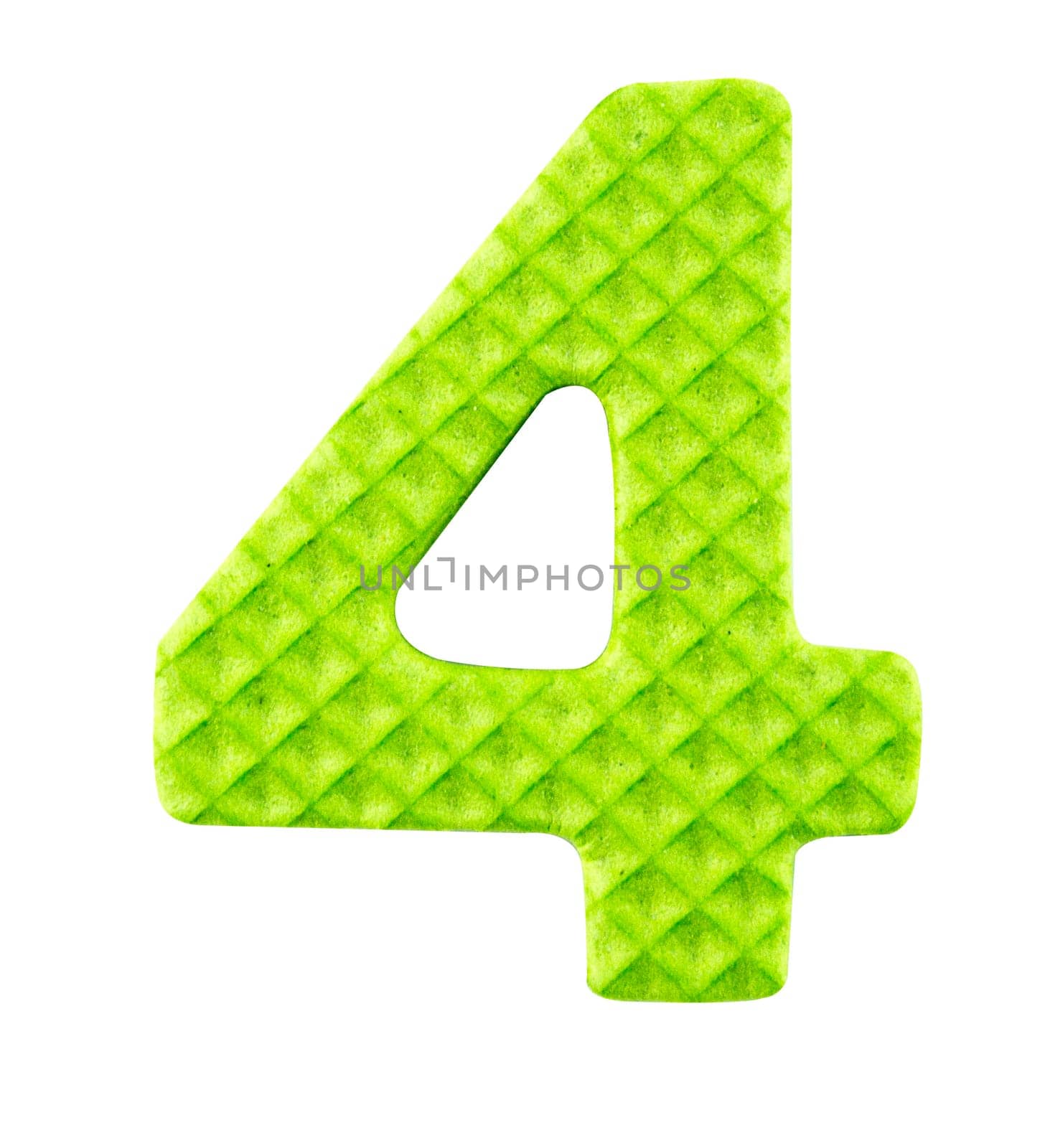 Number four, Alphabet isolated on white background , with clipping path.