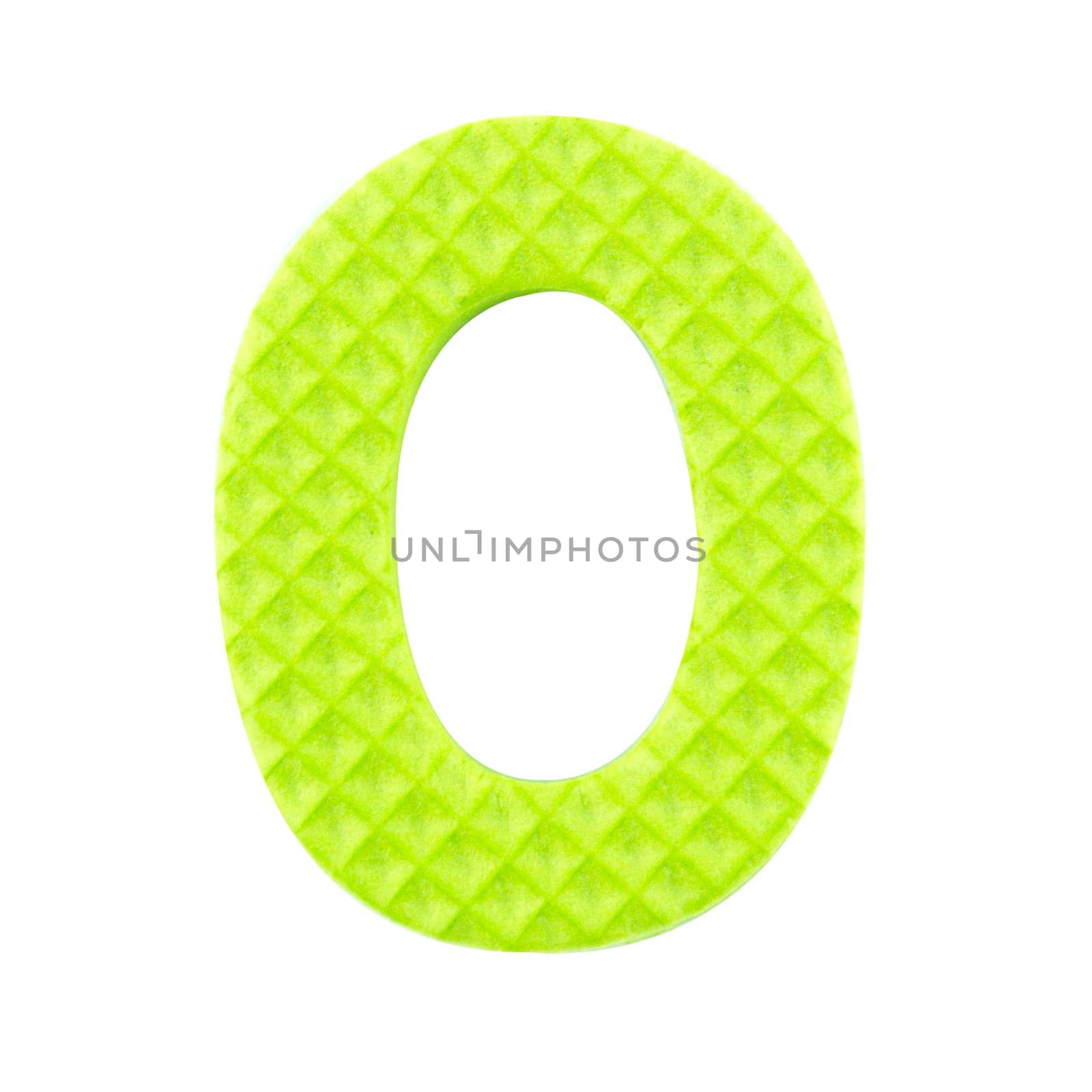 Number zero, Alphabet isolated on white background , with clipping path.