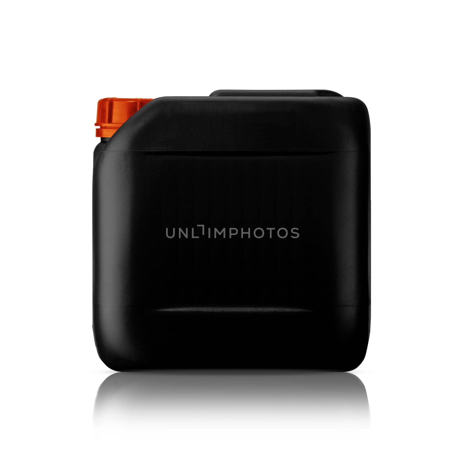 Black plastic gallon, jerry can  isolated on a white background.  (with clipping work path)
