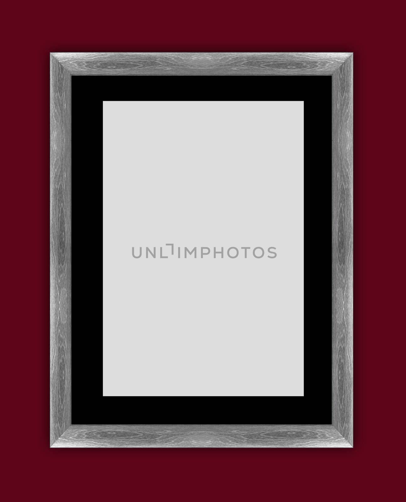 wooden photo frame isolated on white background  (with clipping work path)