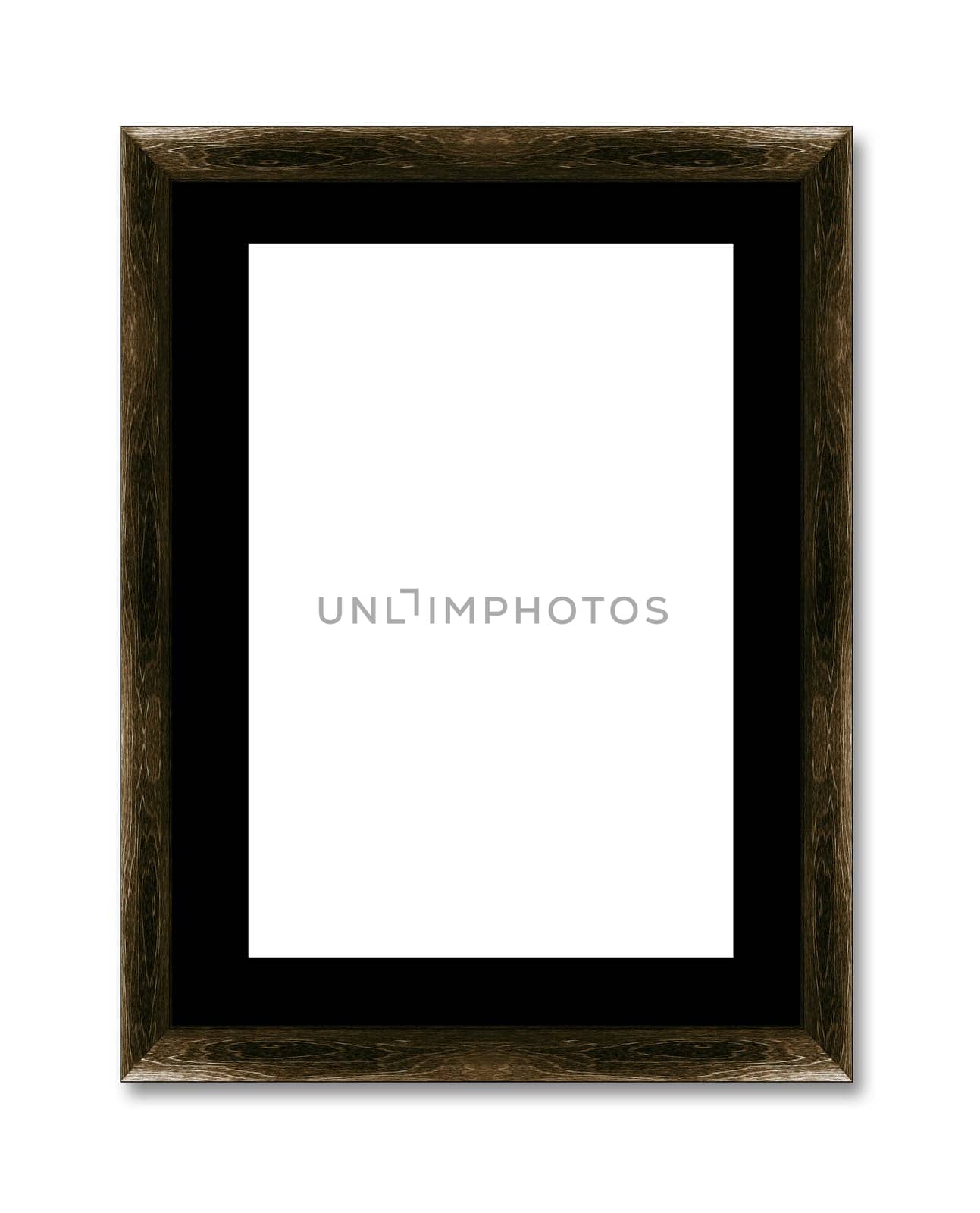 wooden photo frame isolated on white background  (with clipping work path)