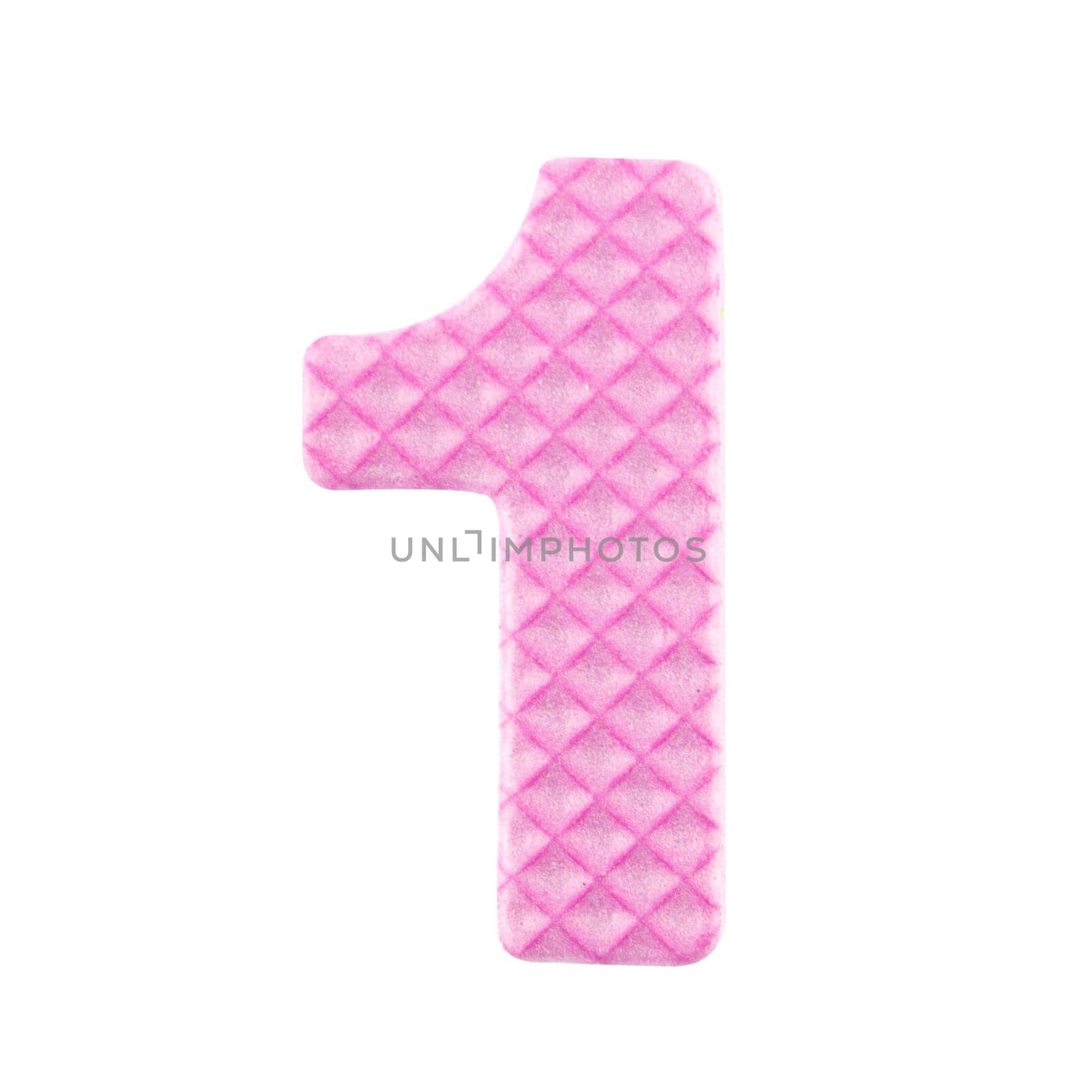 Number one, Alphabet isolated on white background , with clipping path.
