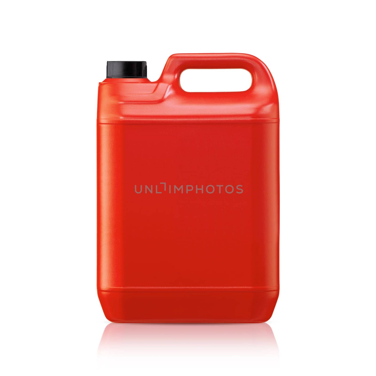 Red plastic gallon, jerry can  isolated on a white background.  (with clipping work path)