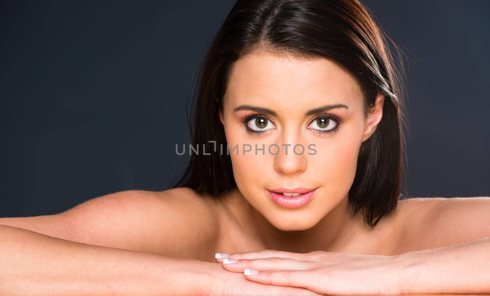 One could lose themselves in the eyes or lips of this beautiful woman