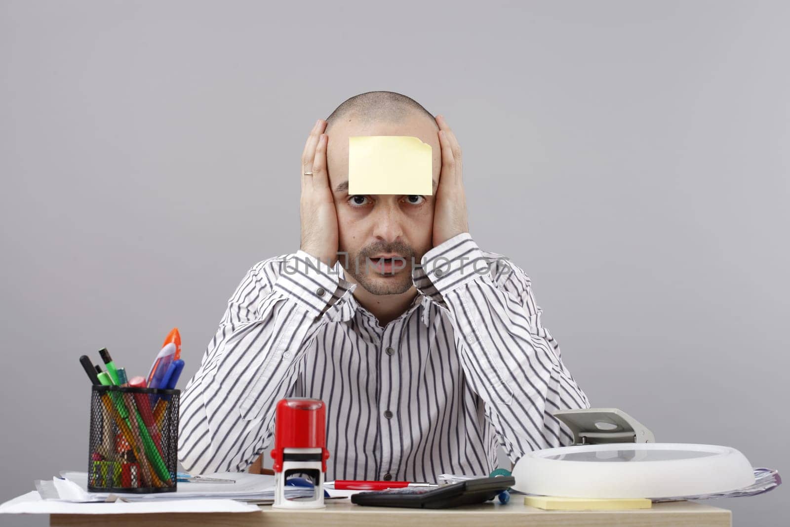 Young businessman at his desk