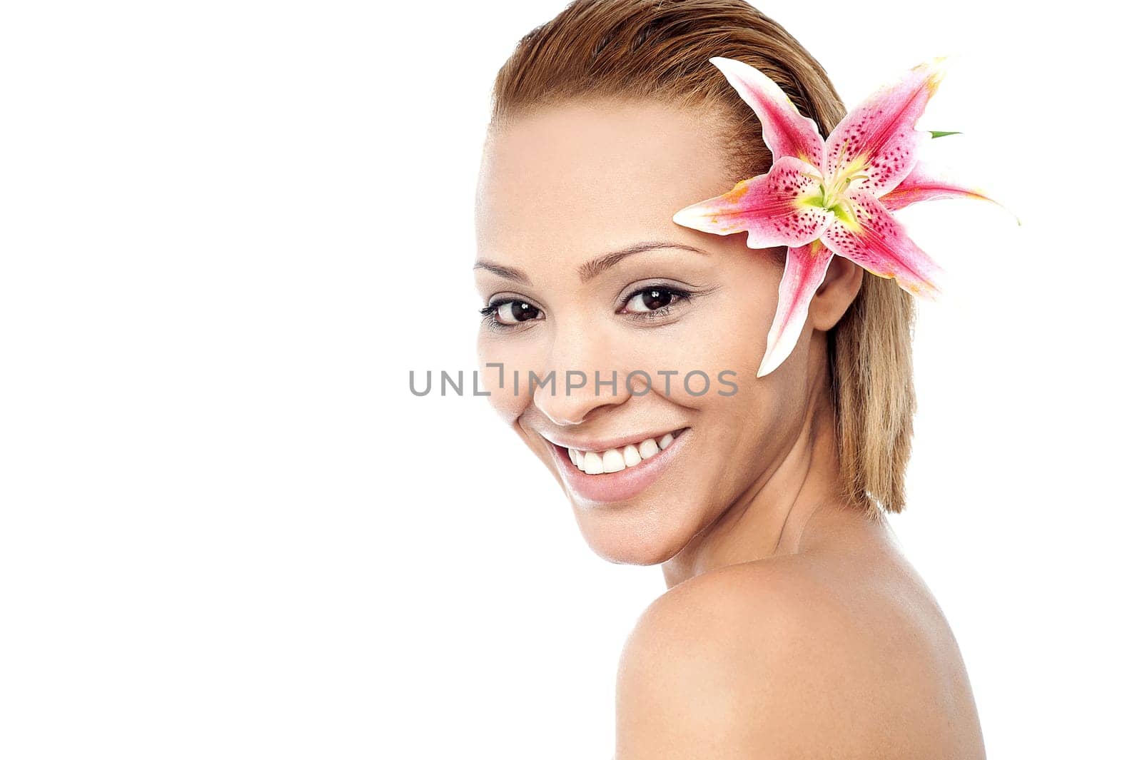 Beauty face of a young charming woman