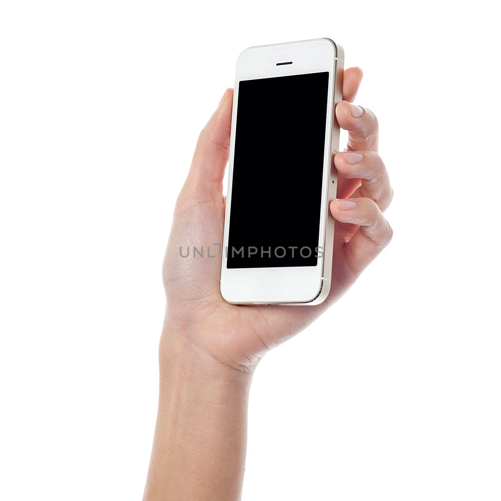 Woman hand holding new cellphone